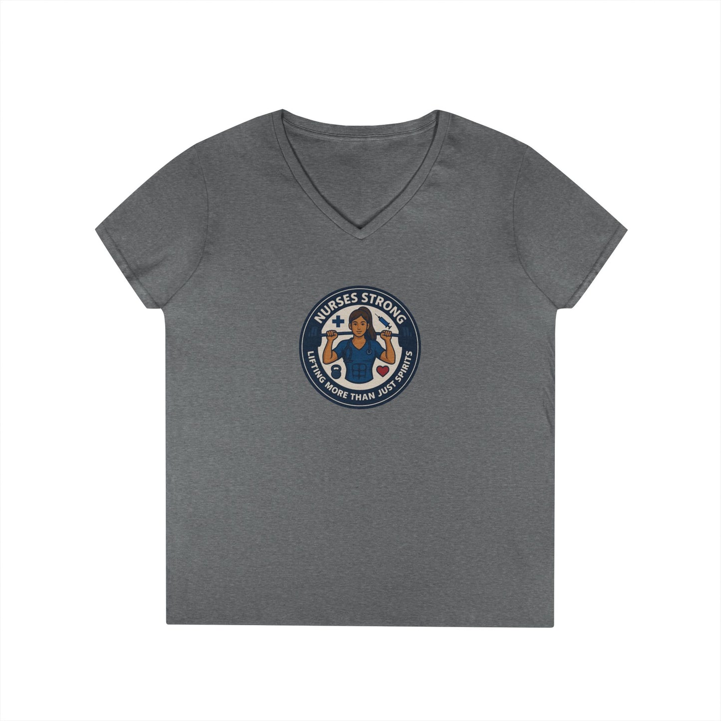 Empowering V-Neck T-Shirt for Strong Women, Motivational Shirt, Fitness Tee, Inspirational Gift, Ladies' Apparel