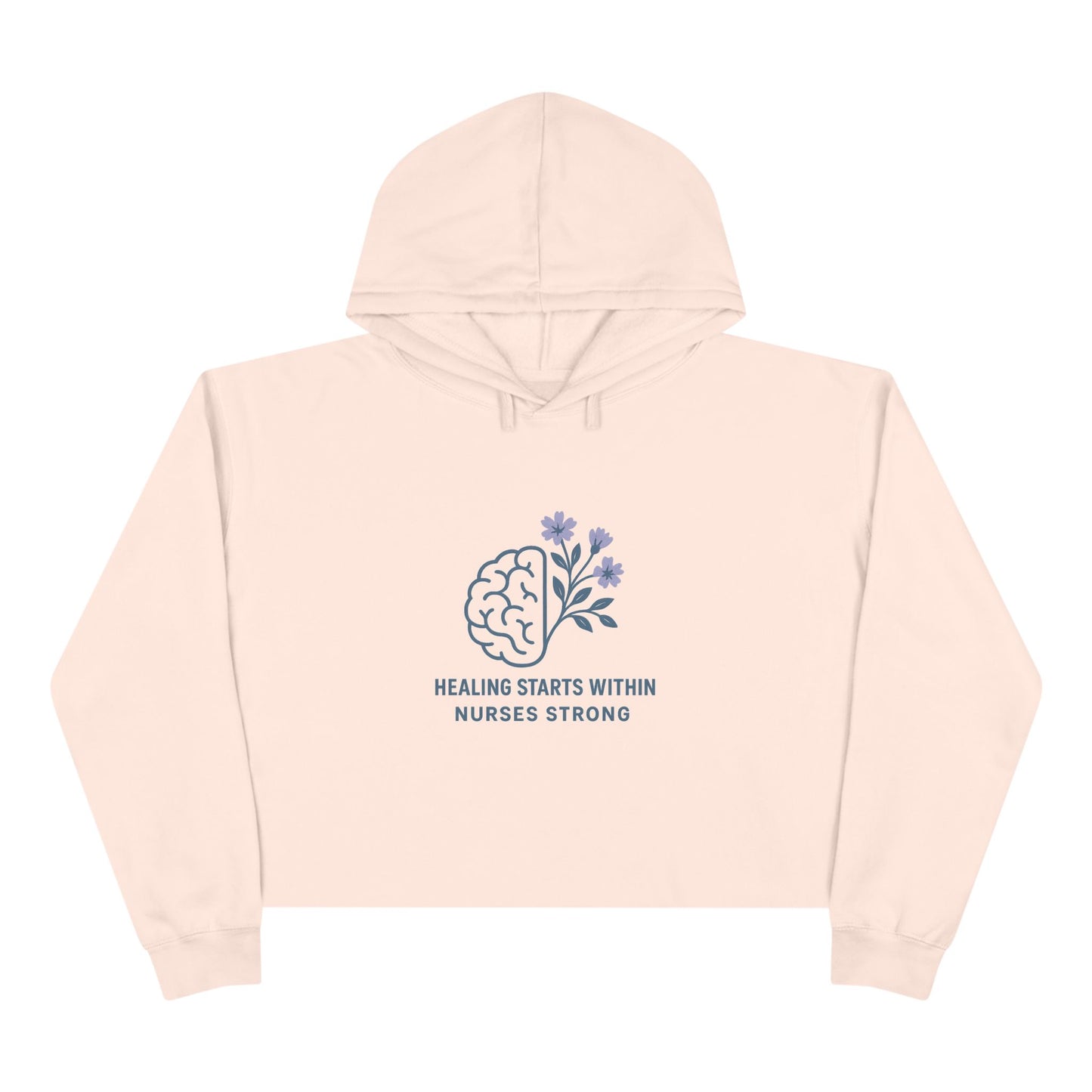 Healing Nurse Crop Hoodie - Supportive Gift for Nurses, Medical Professionals, Self-Care, Appreciation, Wellness