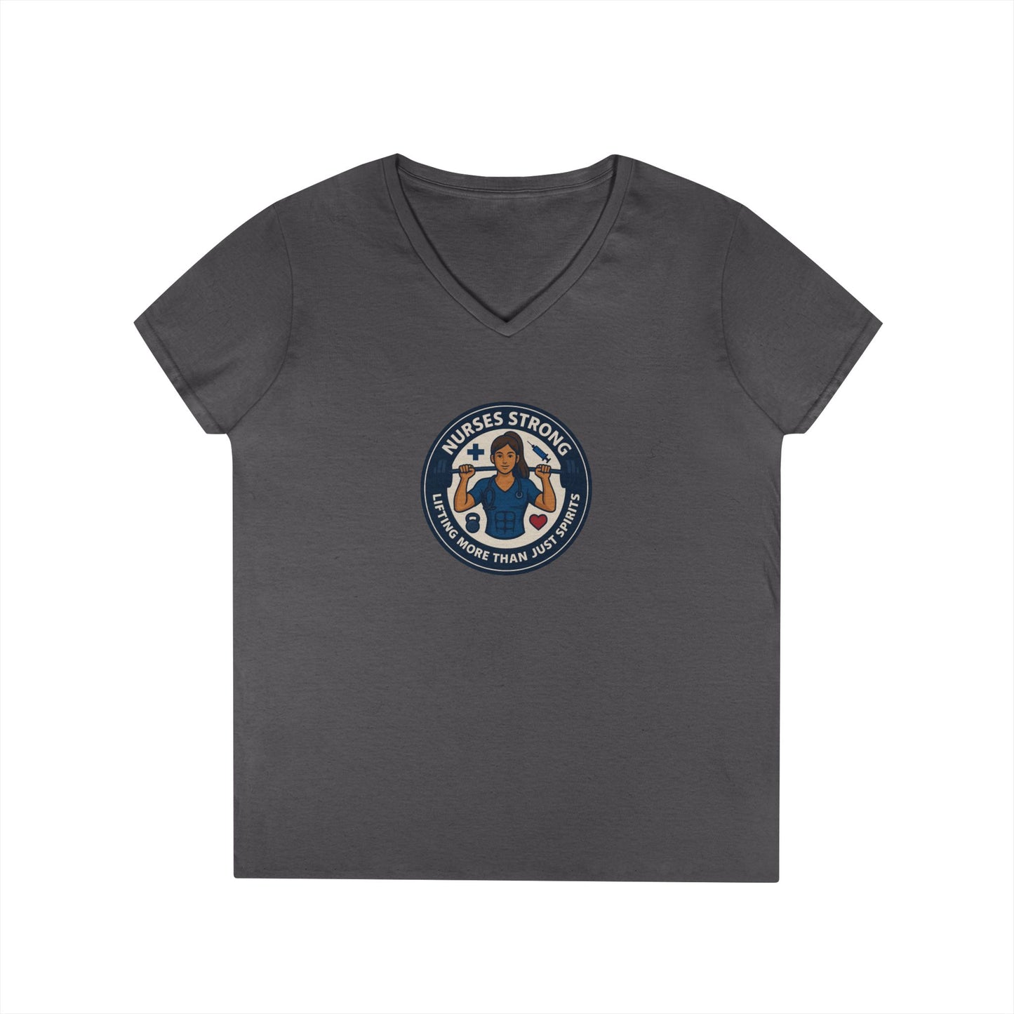 Empowering V-Neck T-Shirt for Strong Women, Motivational Shirt, Fitness Tee, Inspirational Gift, Ladies' Apparel