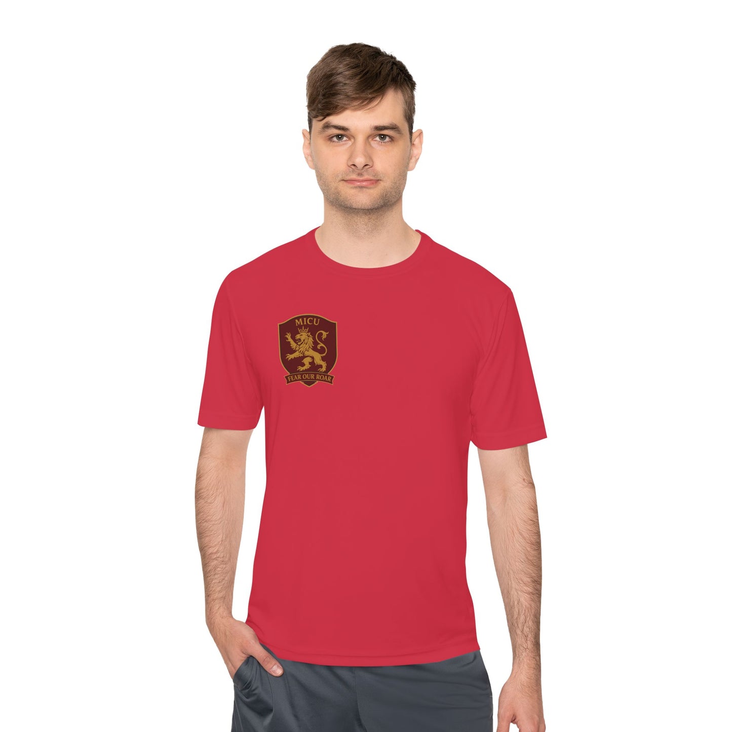 MICU Sigil -Wicking Tee with Crest Design | Activewear for Sports, Gym, Workout, Gift for Fitness Lovers, Casual Wear