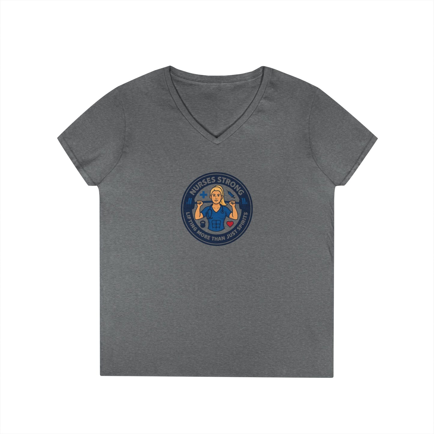 Empowering Ladies' V-Neck T-Shirt - Strong Women, Casual Wear, Gift for Her, Motivational Fashion, Workout Tee