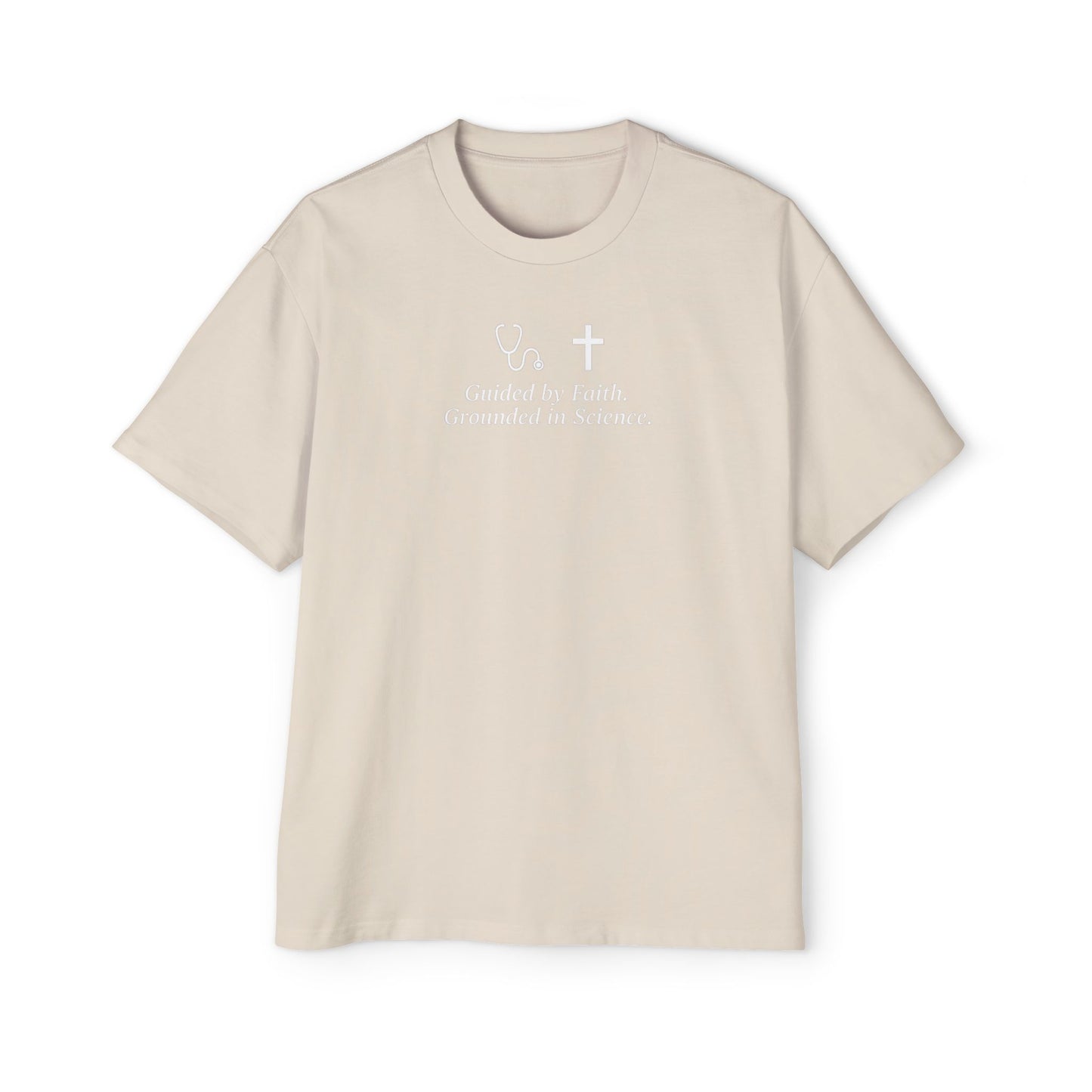 Guided by Faith, Men's Heavy Oversized Tee - Relaxed Casual Vibes, Everyday Wear,