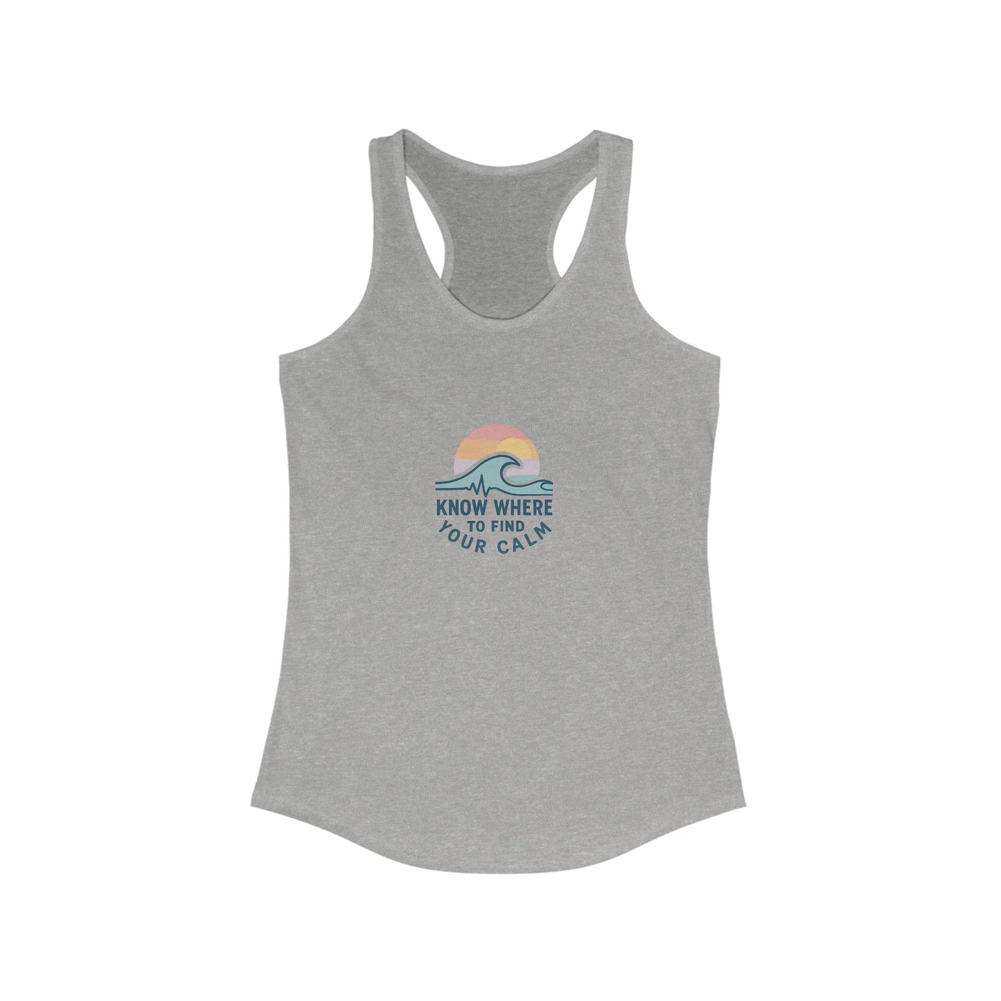 Find your Calm Women's Racerback Tank, Summer Workout Top, Yoga Shirt, Beachwear, Gift for Her, Casual Summer Tee