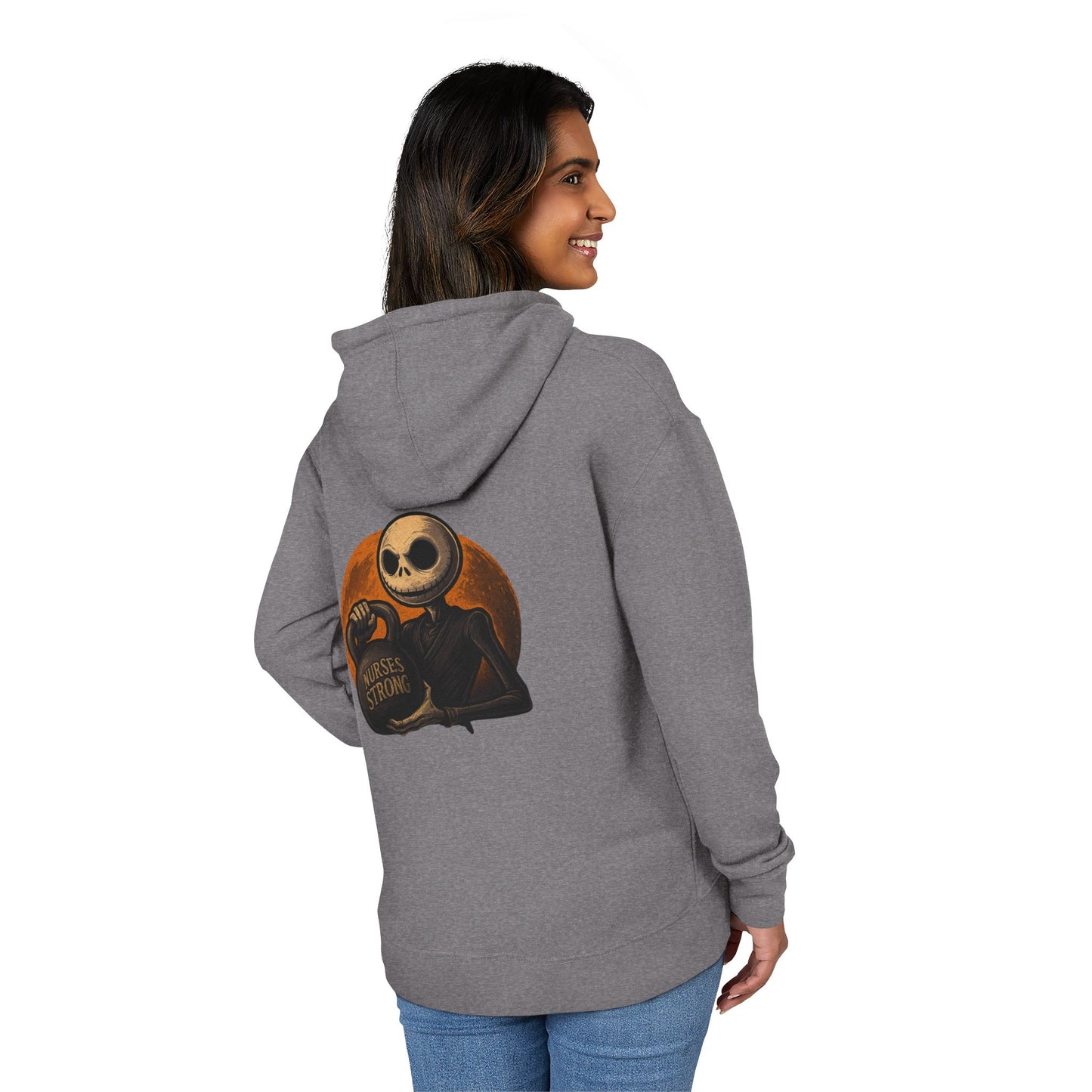 NS Skellington Halloween Unisex Hoodie, Gifts for Nurses, Cozy Fall Wear, Medical Halloween Apparel, Nurse Appreciation