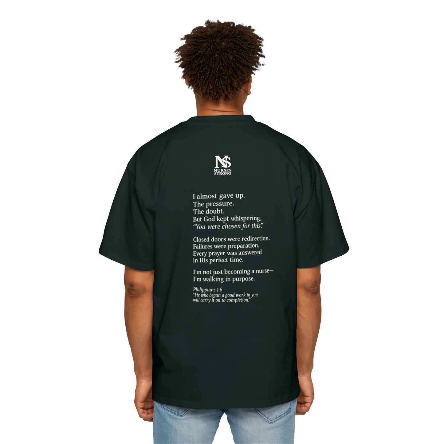 Guided by Faith, Men's Heavy Oversized Tee - Relaxed Casual Vibes, Everyday Wear,