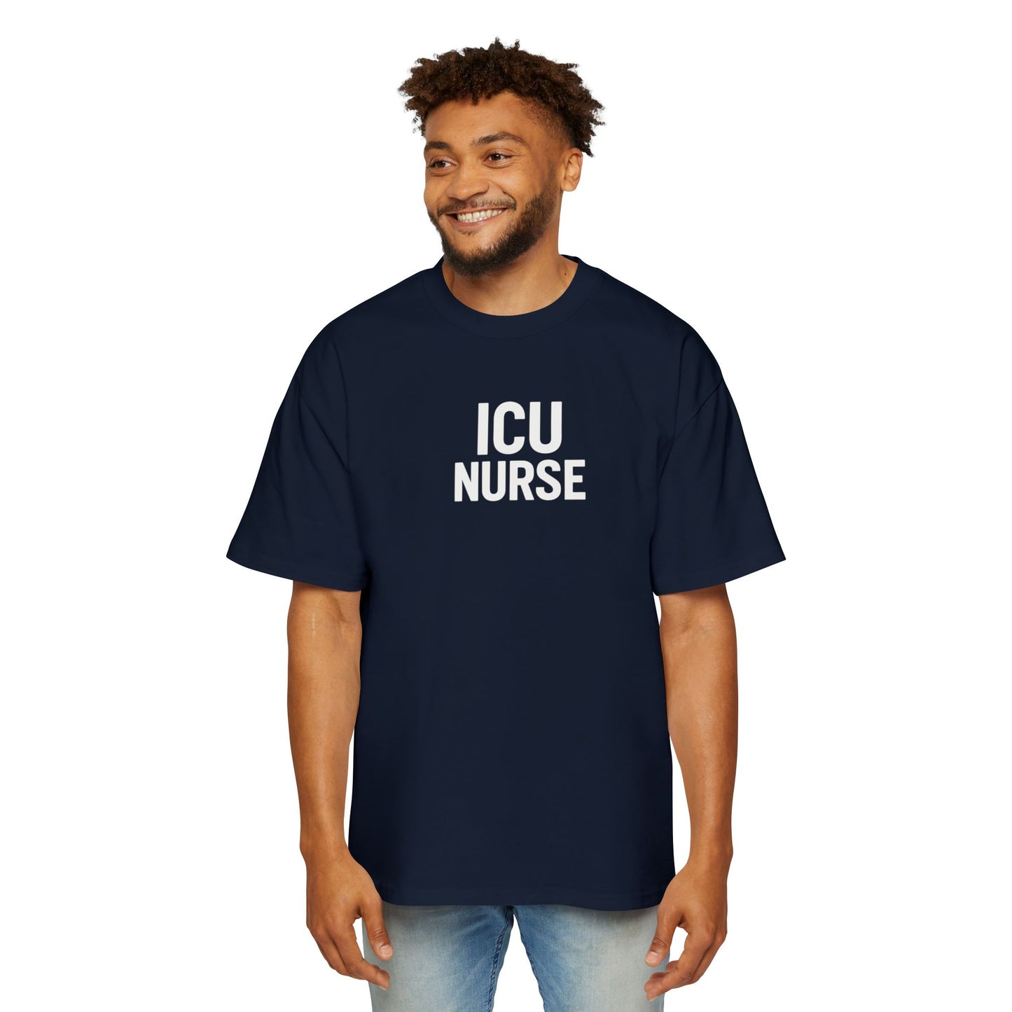 ICU Nurse Oversized Tee - Unisex Nurse Shirt, Gift for Healthcare Workers, Nurse Appreciation, Casual Wear, Red T-Shirt