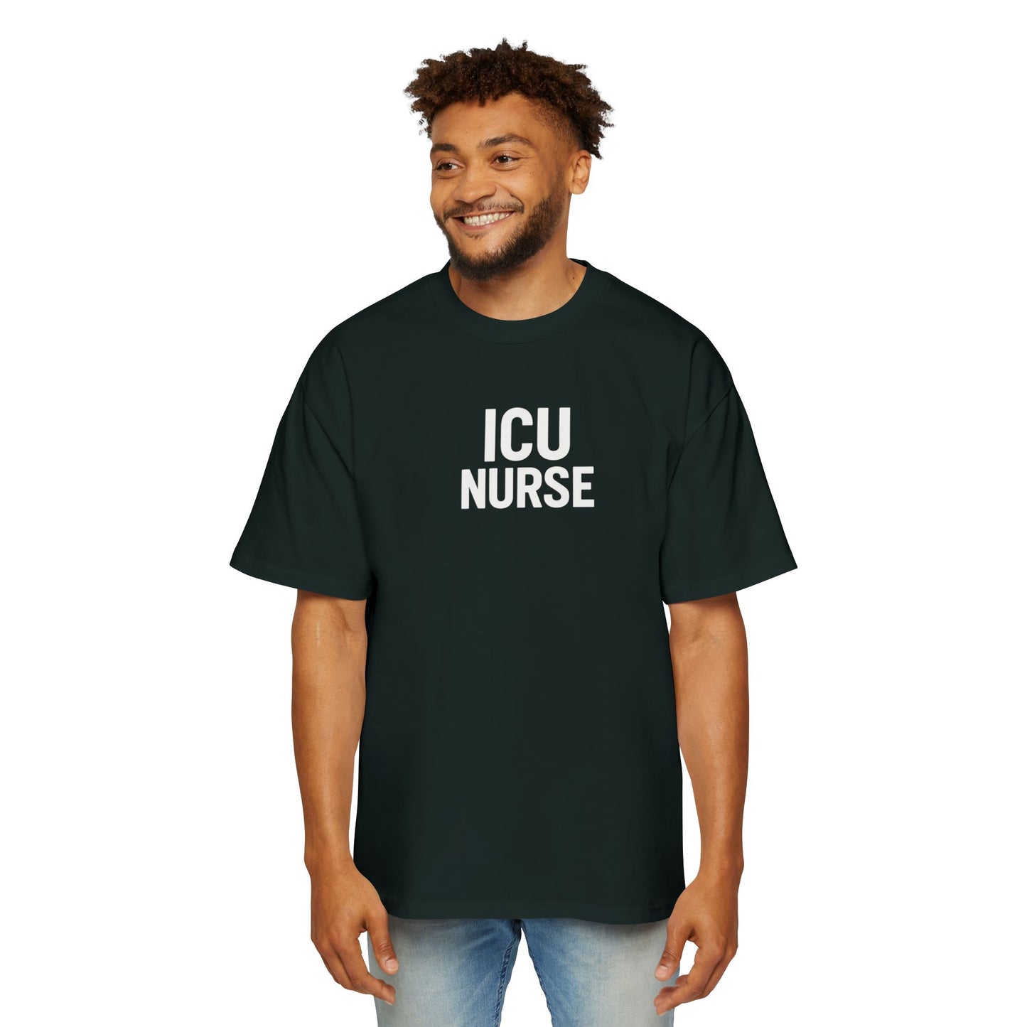 ICU Nurse Oversized Tee - Unisex Nurse Shirt, Gift for Healthcare Workers, Nurse Appreciation, Casual Wear, Red T-Shirt