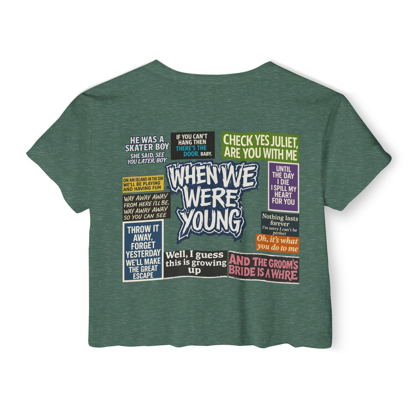 When We Were Young Festival Crop Top, Edgy Crop Tee