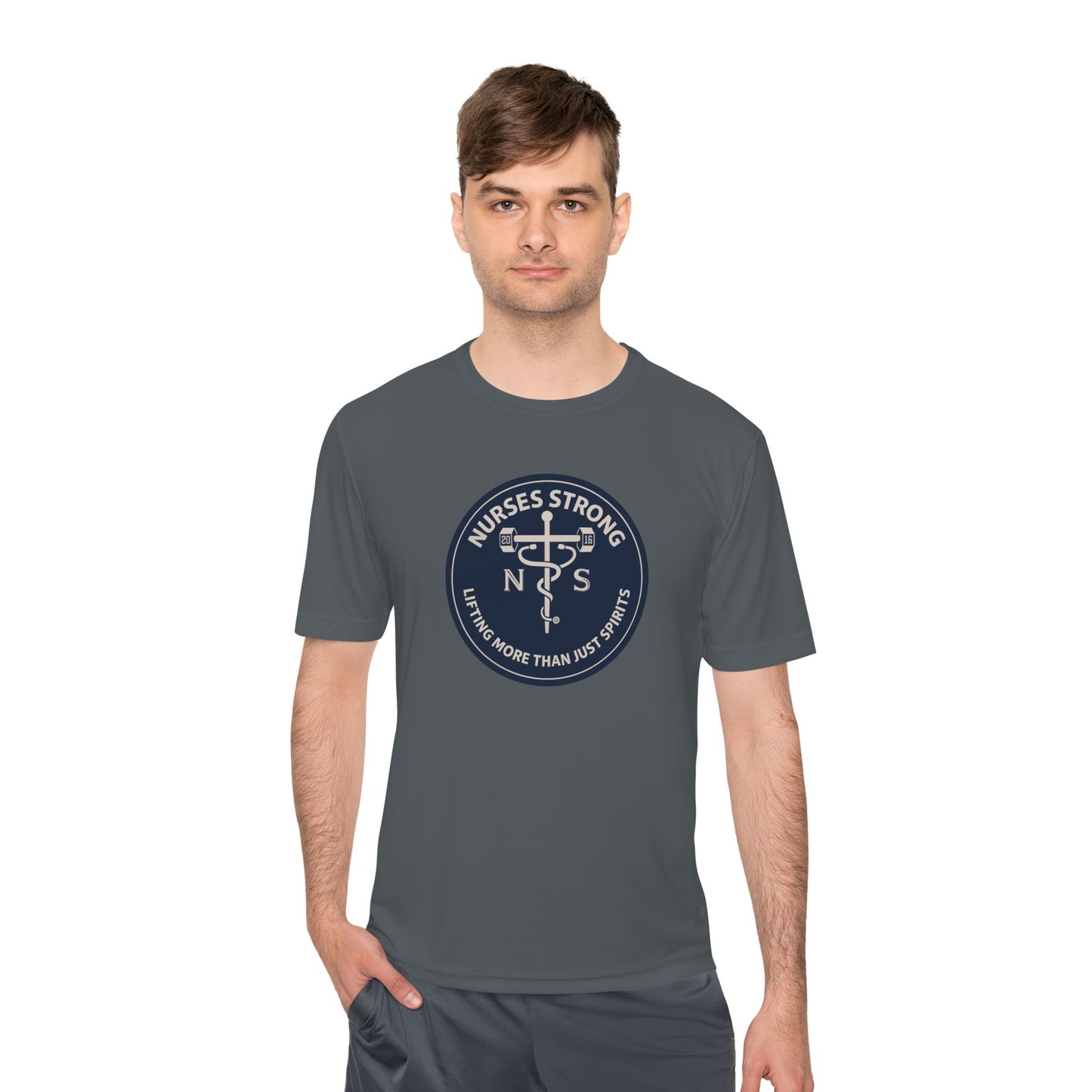Nurses Strong Performance Tee | Gift for Healthcare Workers, Athletic Shirt, Appreciation Gift, Fitness Apparel, Nursing Student Tee