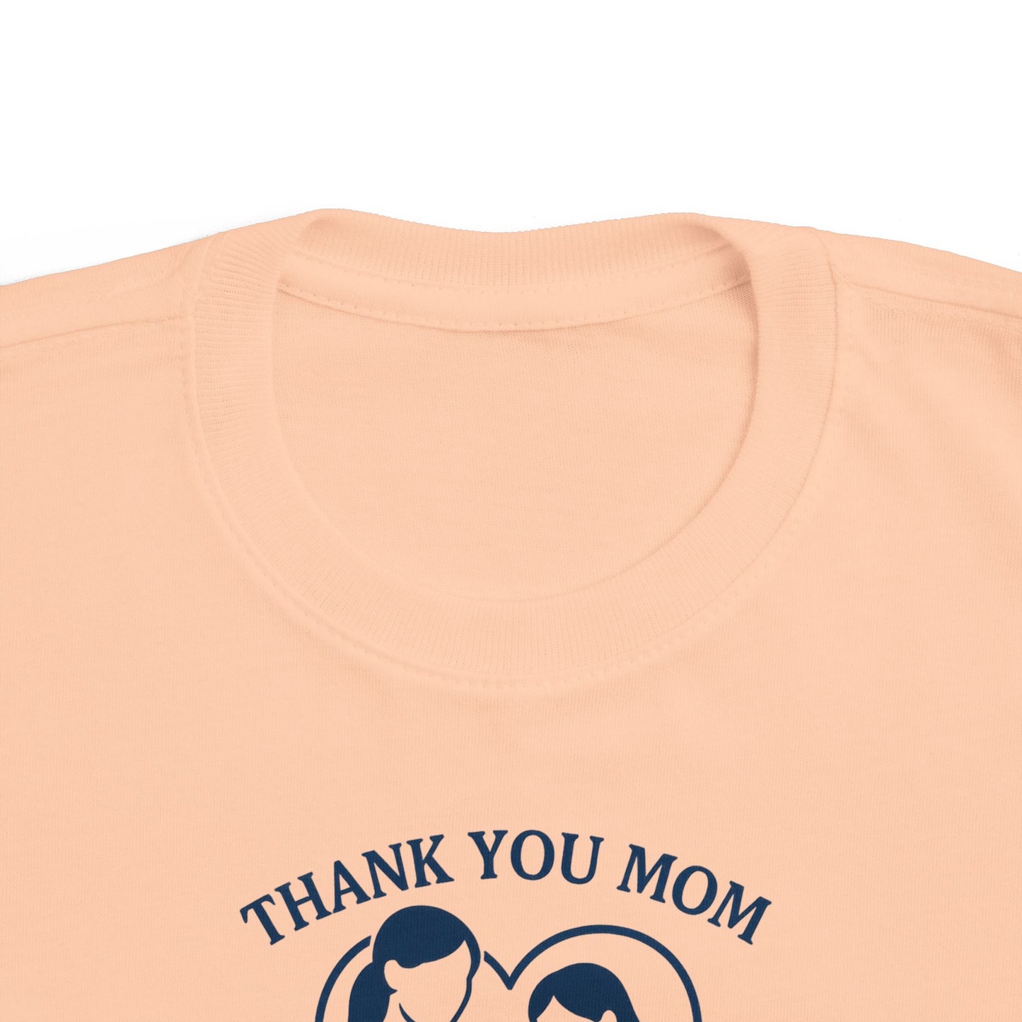 Toddler's Thank You Mom Tee, Cute Toddler Shirt, Kids' Gift for Mother's Day, Birthday Party Outfit, Comfy Jersey T-Shirt