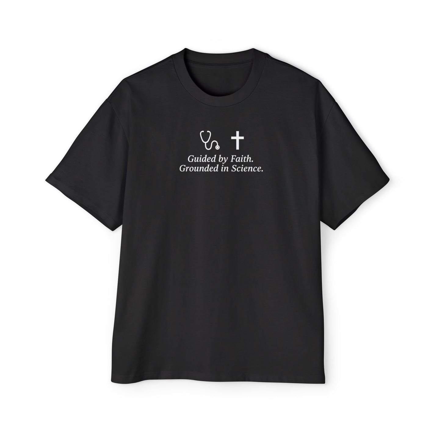 Guided by Faith, Men's Heavy Oversized Tee - Relaxed Casual Vibes, Everyday Wear,