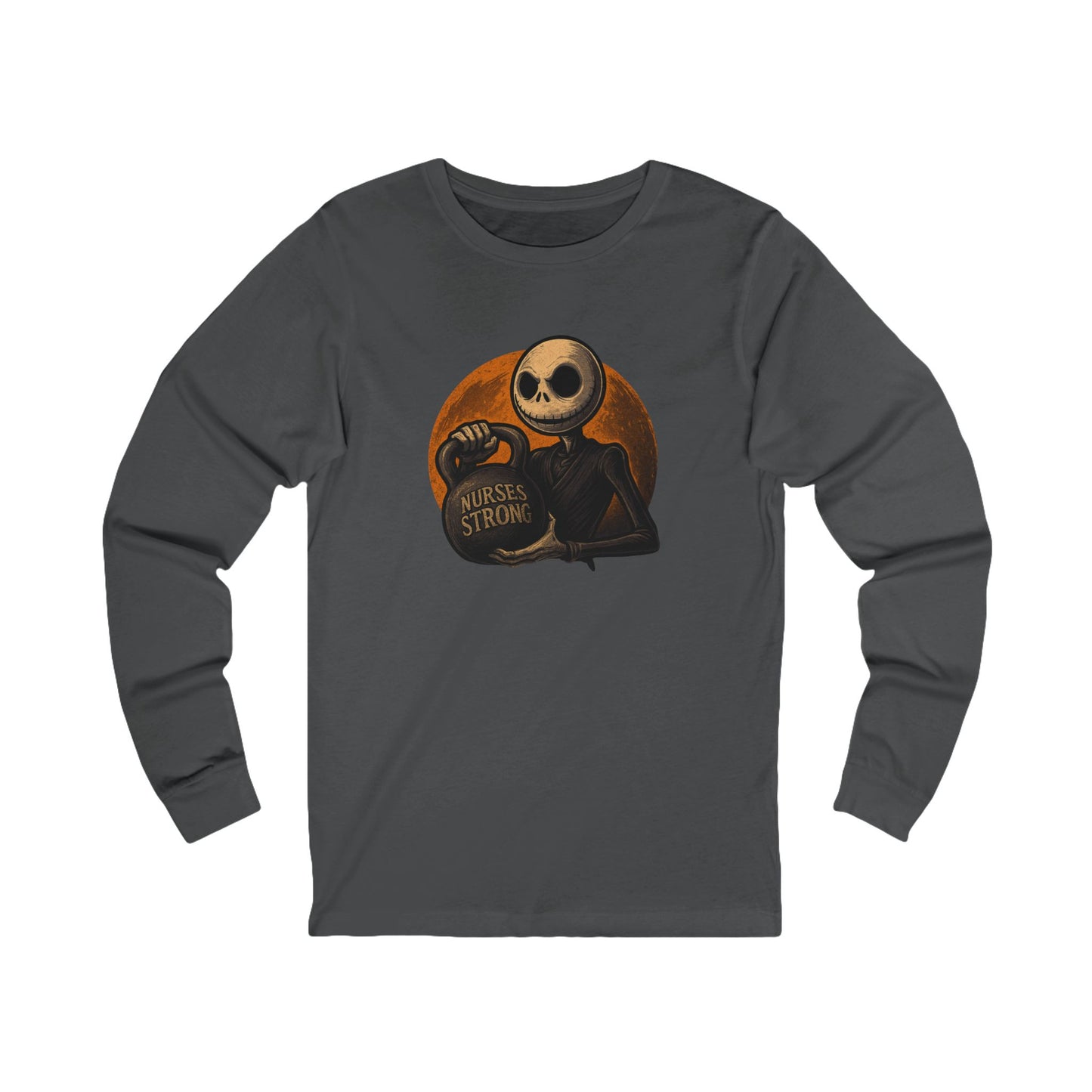 NS Skellington  Long Sleeve Tee, Unisex Tee for Nurses, Halloween Apparel, Gift for Nurses, Fall Fashion