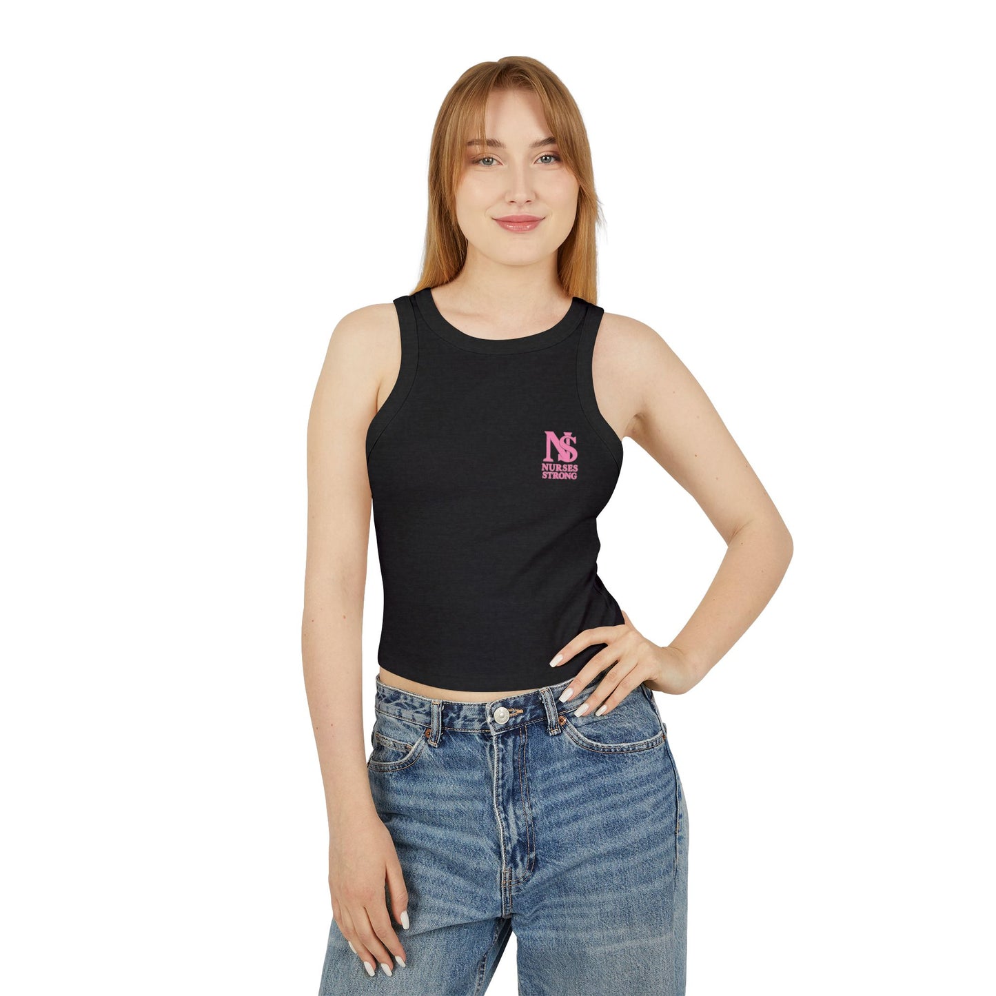 Nurses Strong Racer Tank Top, Women's Workout Tank, Fitness Apparel, Cute Gym Top, Gift for Nurses, Summer Activewear