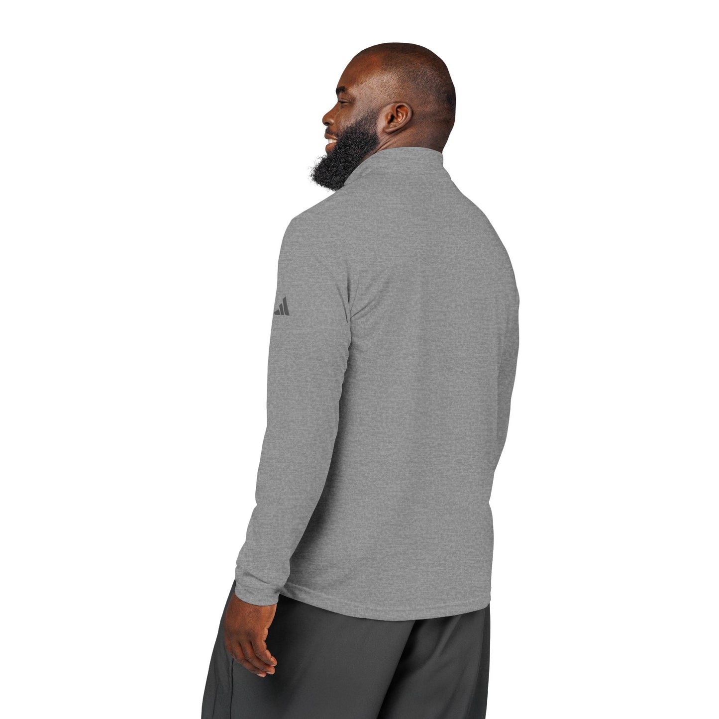 Adidas NS Semi Circle Emblem Quarter-Zip Pullover, Stylish Athletic Layering, Embroidered Sportswear, Fitness Apparel, Casual Jacket,