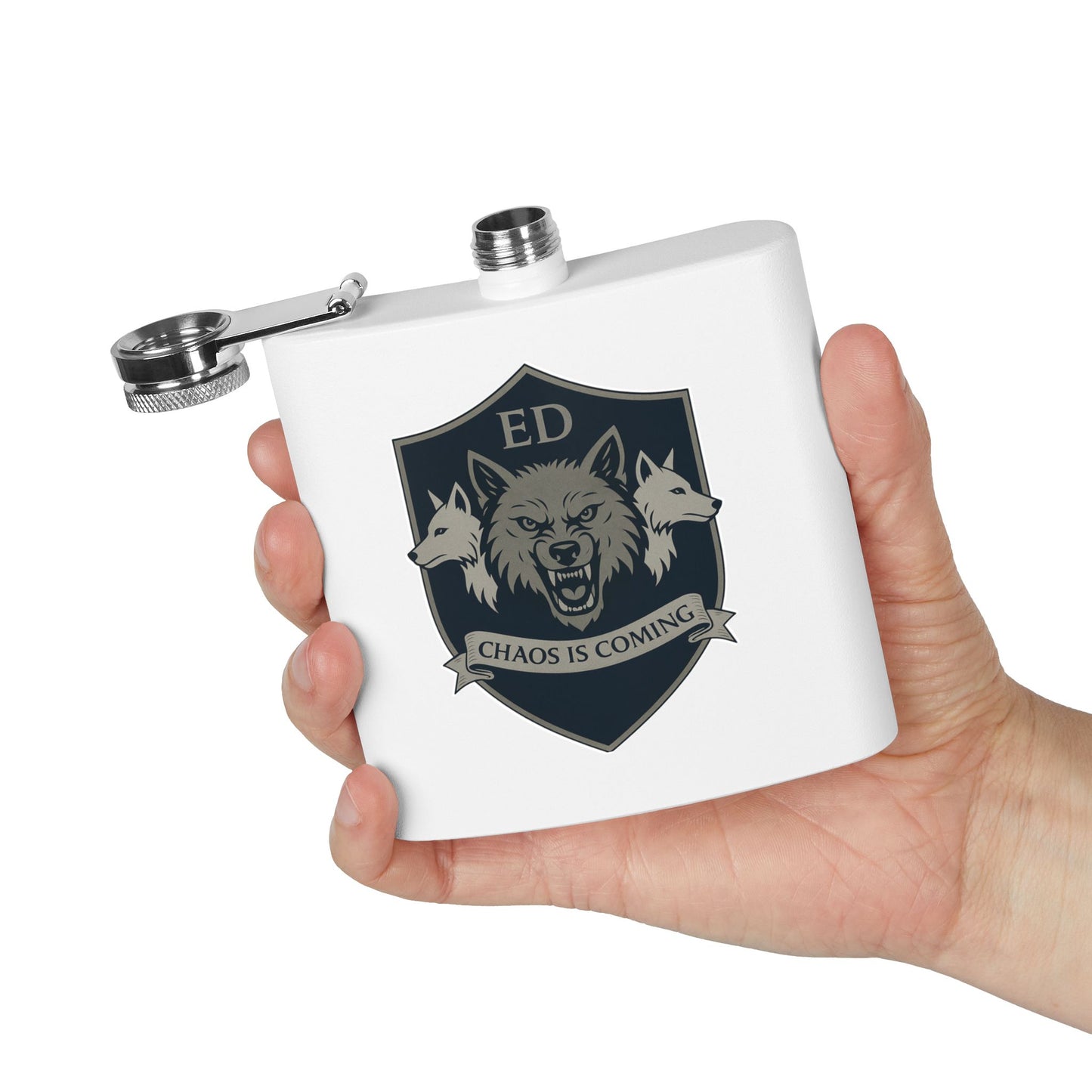 Wolf-Themed Stainless Steel Flask | Custom Engraved Gift for Men, Great for Groomsmen, Camping, Tailgating, Outdoor Adventures, Unique [...]