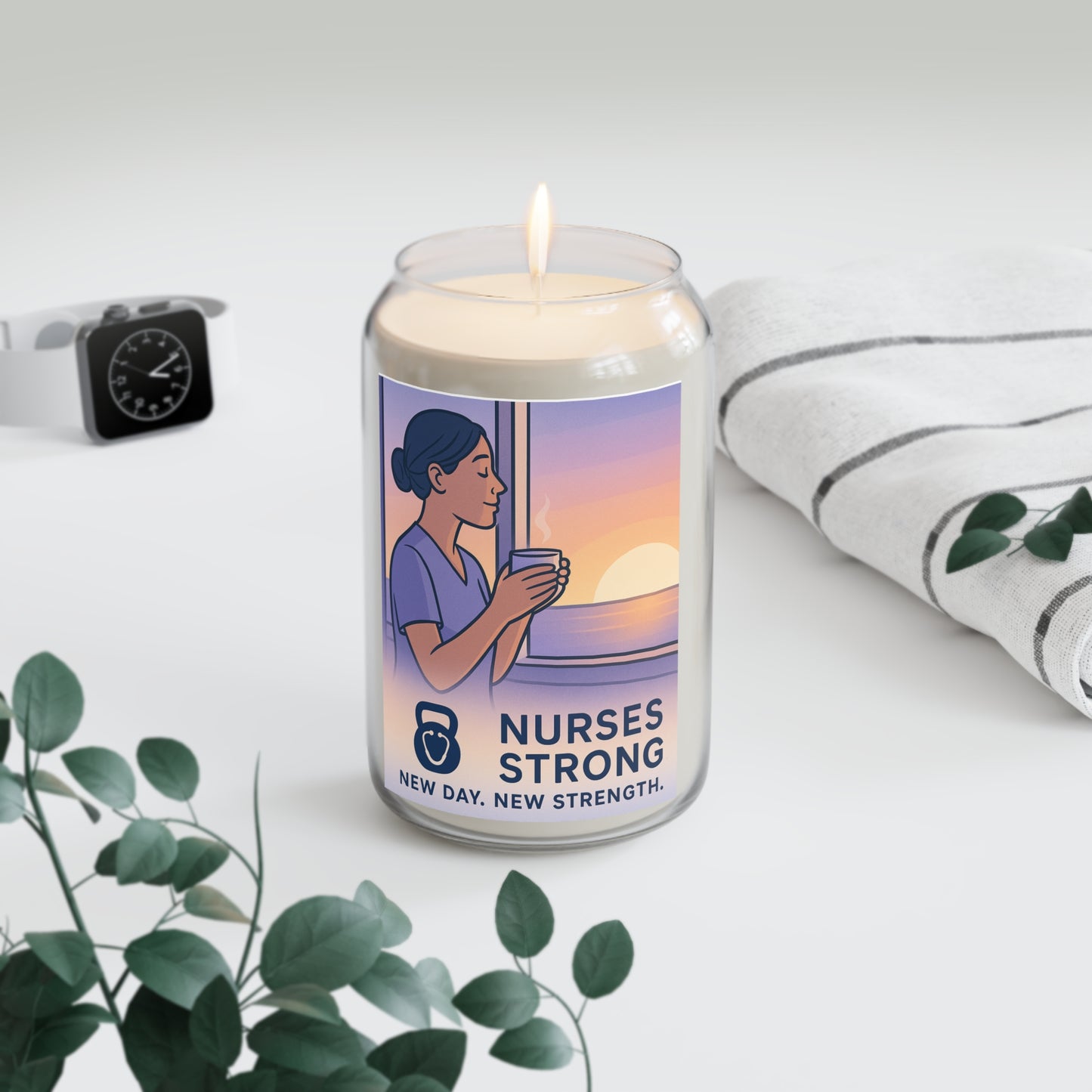 Nurses Strong Scented Soy Candle | Gift for Healthcare Workers, Relaxation Candle, Self-Care, Inspirational Decor, Home Fragrance