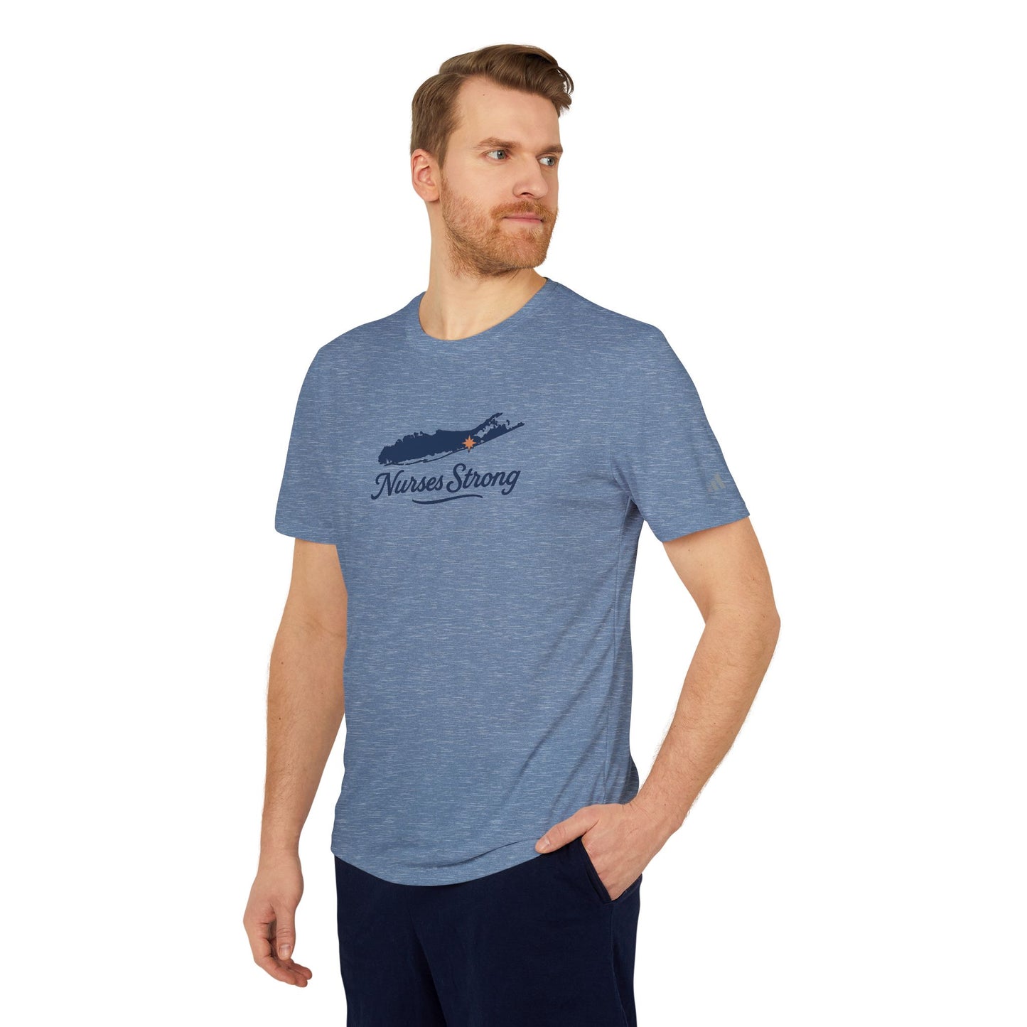 LI Strong NS Adidas Sports Tee, Casual, Activewear, Fitness Gift, Workout Clothing