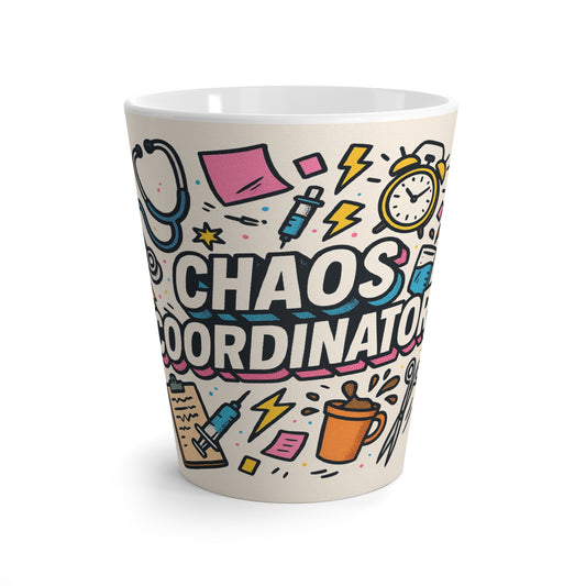 Chaos Coordinator Latte Mug - Perfect Gift for Teachers, Nurses, or Busy Moms, Fun Coffee Mug, Office Cup, Organizational Gift