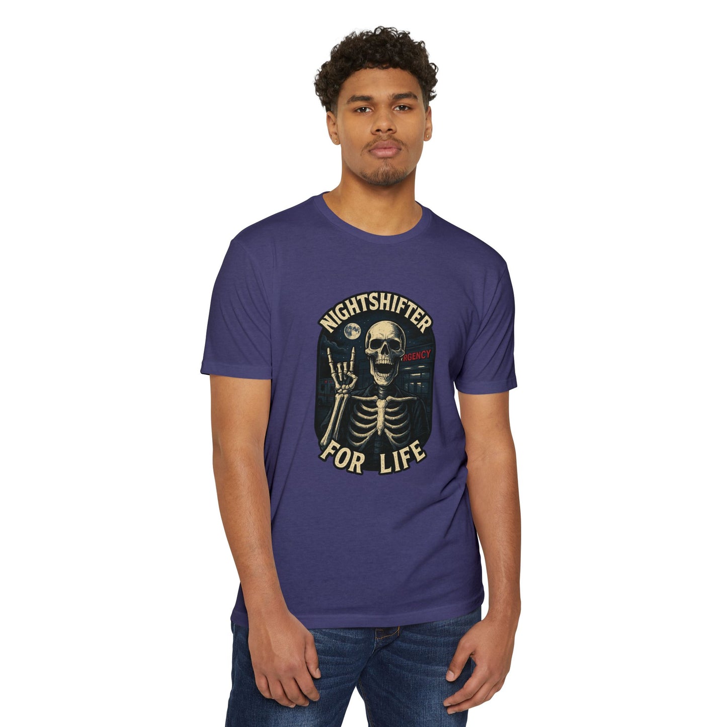 Nightshifter for life T-Shirt, Unisex Graphic Tee for Nurses, Halloween Top, Gift for Night Workers, Casual Wear