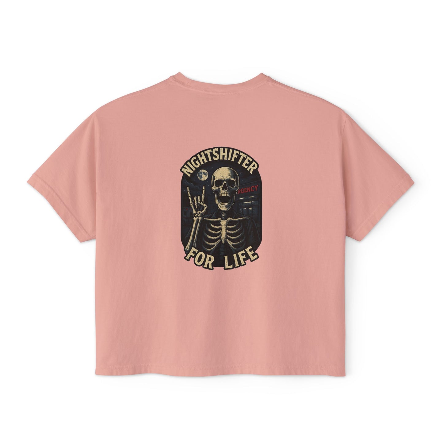 NightShifer for Life Trendy Boxy Tee, Everyday Comfort Top, Relaxed Fit Tee for Women