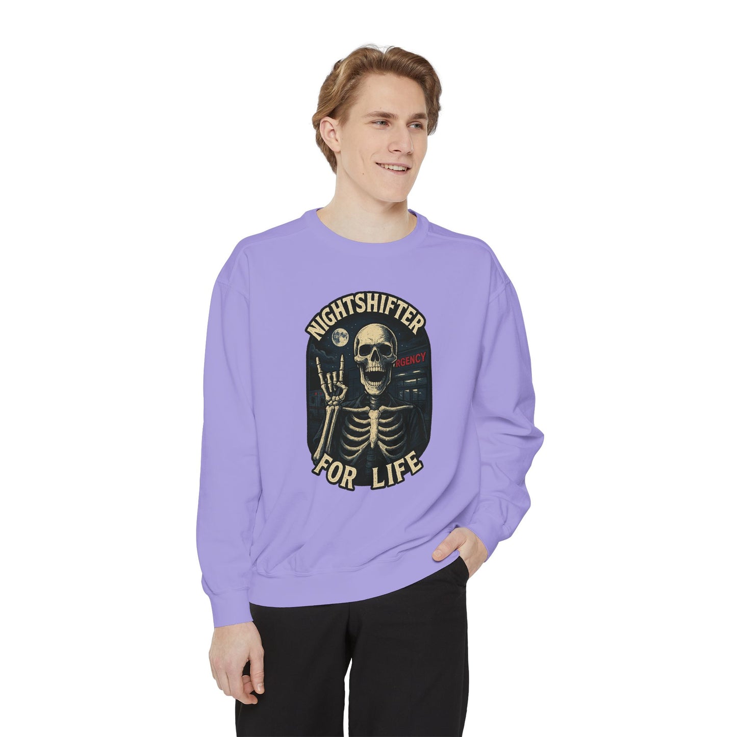 Nightshifter for Life, Unisex Sweatshirt Nurses Strong, Cozy Gift for Healthcare Workers, Casual Wear, Fall Fashion