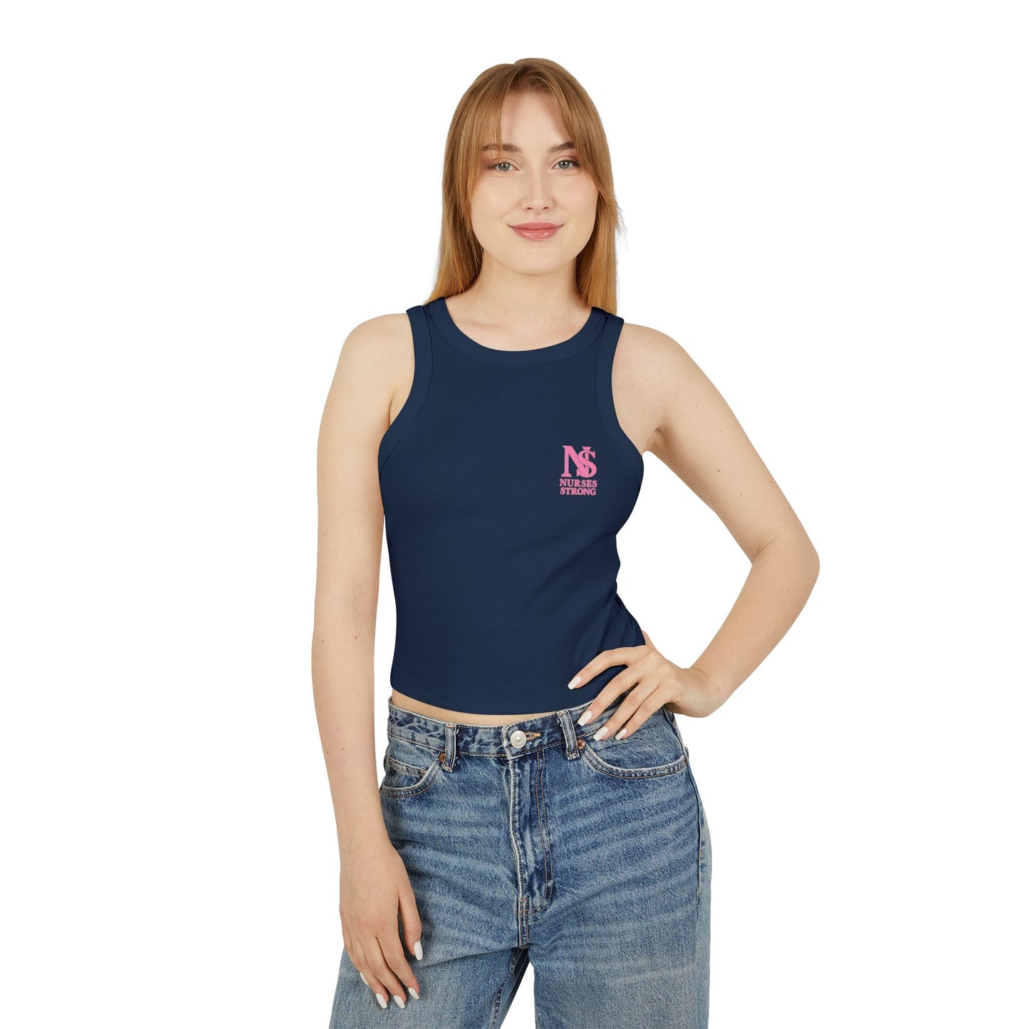 Nurses Strong Racer Tank Top, Women's Workout Tank, Fitness Apparel, Cute Gym Top, Gift for Nurses, Summer Activewear