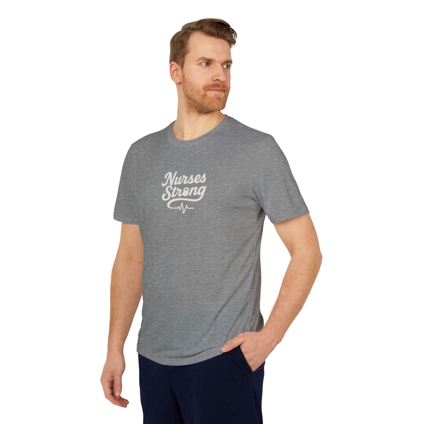 Adidas Sport T-shirt - Nurses Strong Tee, Fitness Shirt, Athletic Wear, Gift for Nurses, Sports Apparel for Healthcare