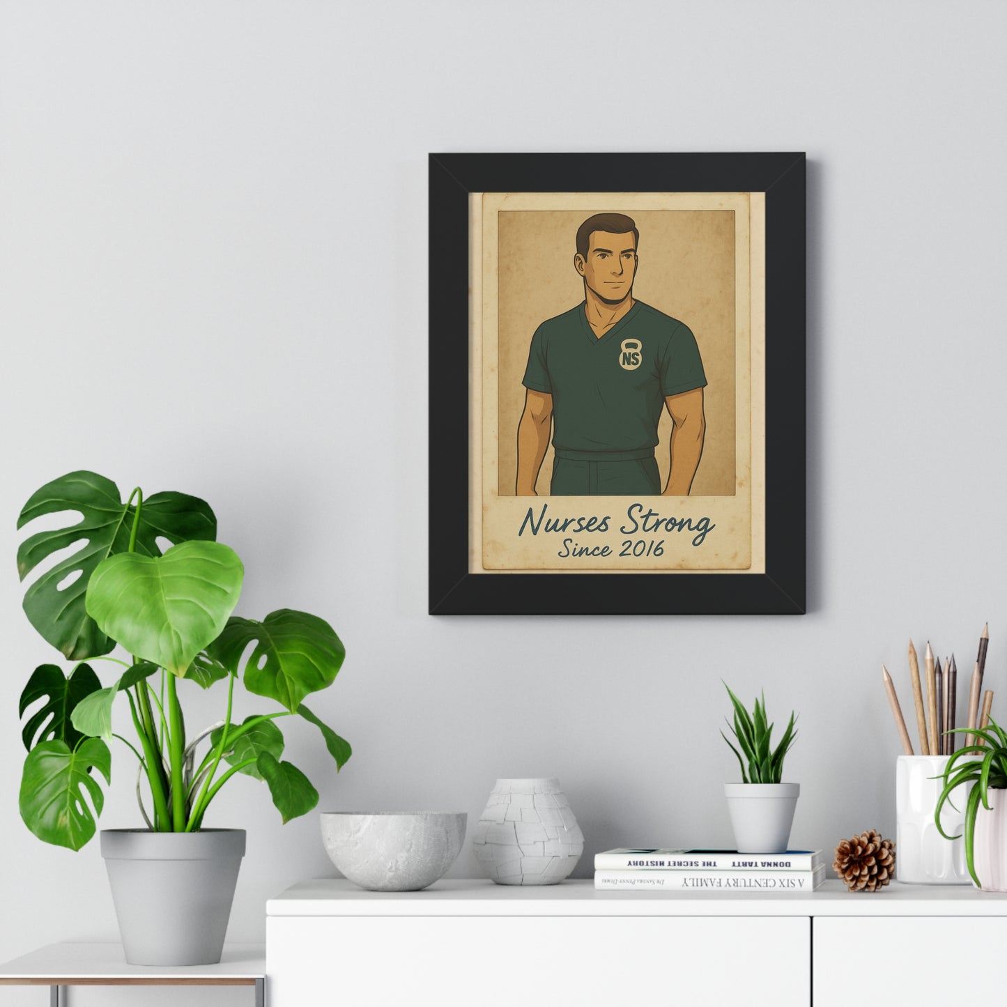 Nurse Tribute Wall Art, Framed Vertical Poster for Healthcare Workers, Inspirational Gift, Home Decor, Nurses Day, Medical Appreciation