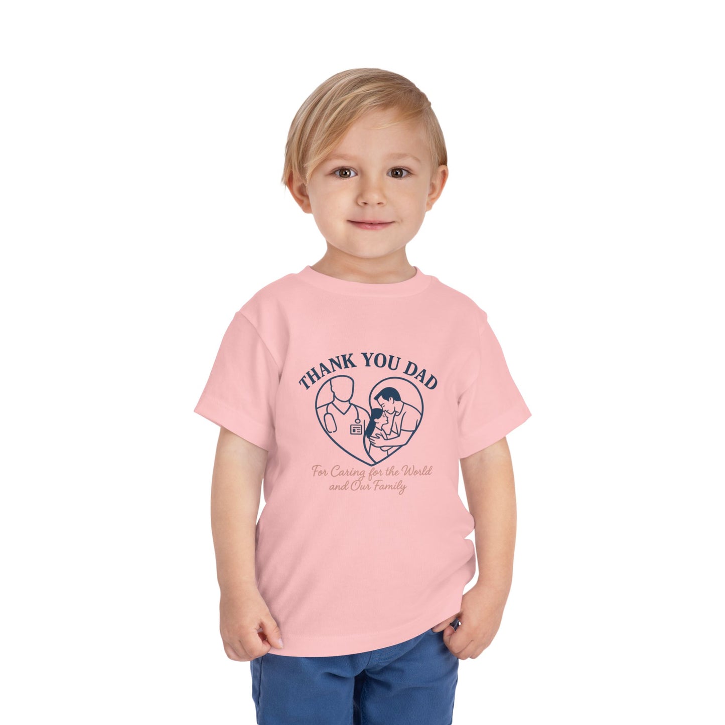 Thank You Dad Toddler Tee, Kids Nurses Appreciation Shirt, Father's Day Gift, Toddler Short Sleeve T-Shirt, Cute Baby Tee