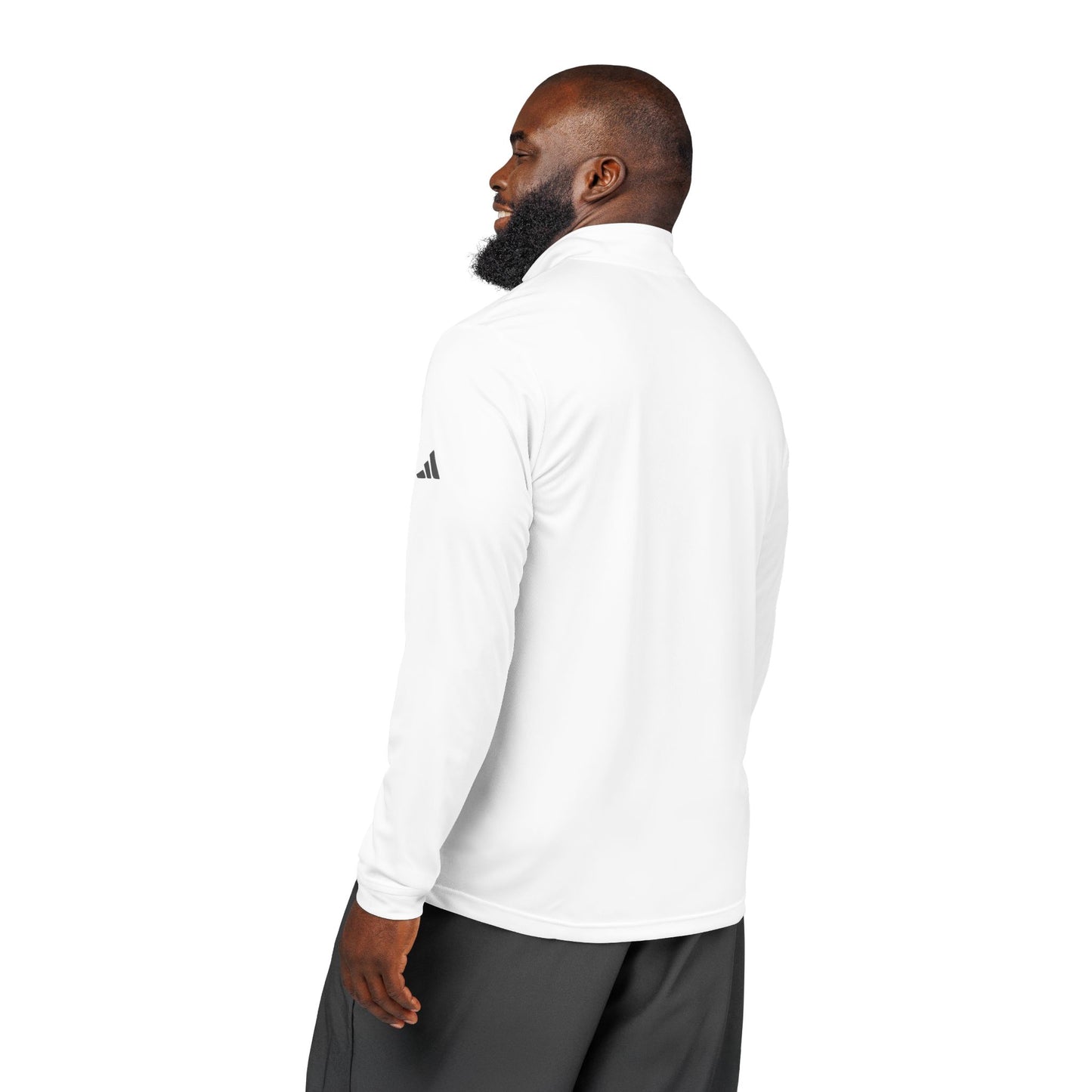 Adidas NS Semi Circle Emblem Quarter-Zip Pullover, Stylish Athletic Layering, Embroidered Sportswear, Fitness Apparel, Casual Jacket,