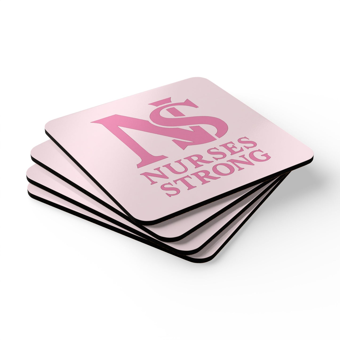 Nurses Strong Corkwood Coaster Set | Personalized Home Decor, Gift for Nurses, Cute Coasters, Kitchen Accessories, Inspirational Gifts