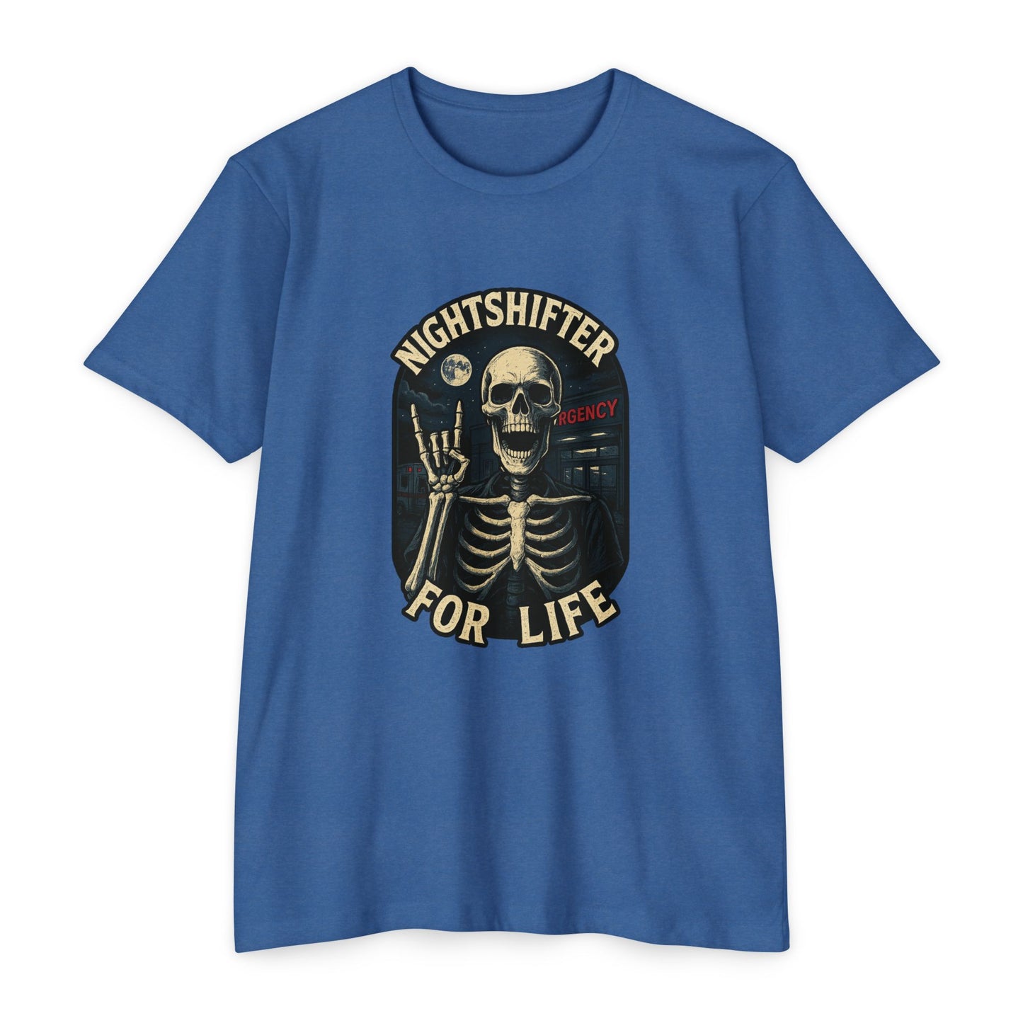 Nightshifter for life T-Shirt, Unisex Graphic Tee for Nurses, Halloween Top, Gift for Night Workers, Casual Wear