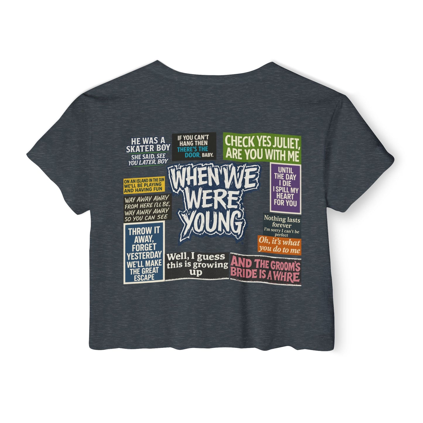 When We Were Young Festival Crop Top, Edgy Crop Tee