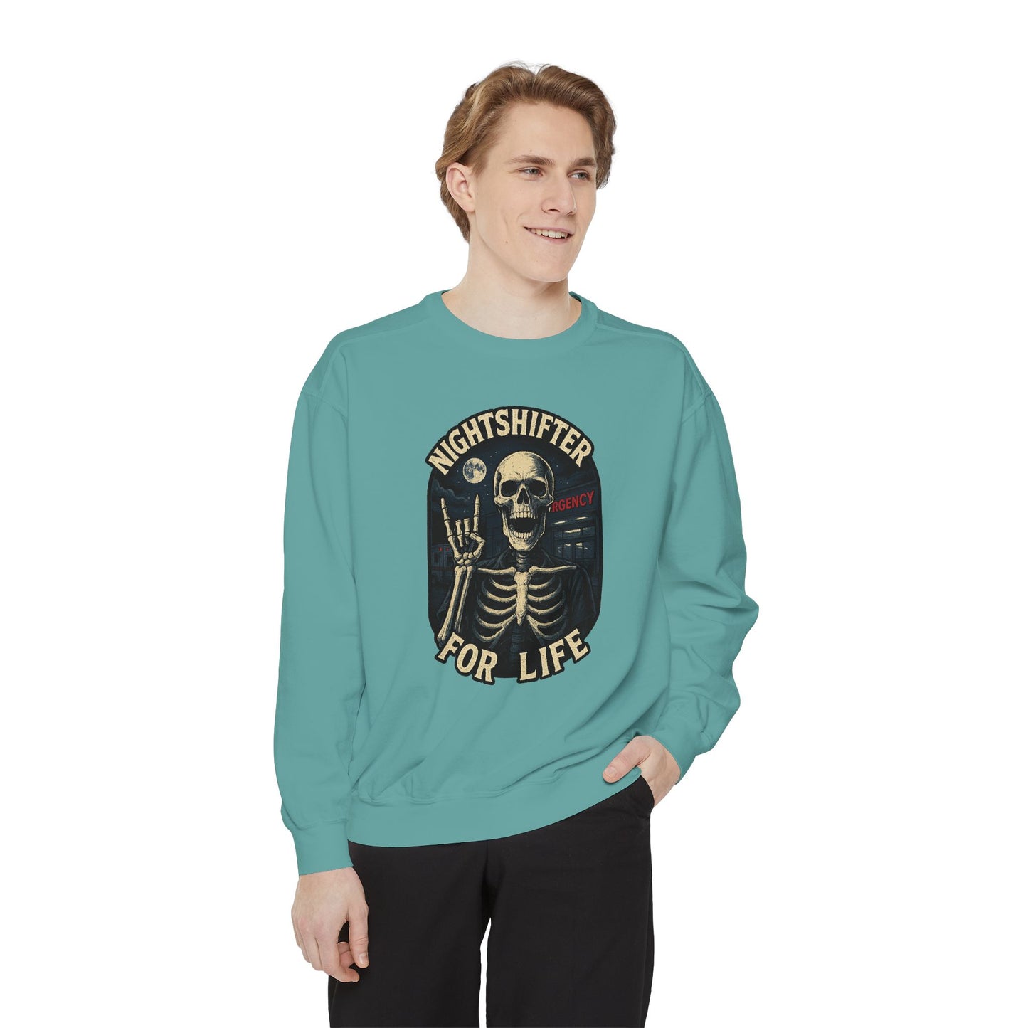 Nightshifter for Life, Unisex Sweatshirt Nurses Strong, Cozy Gift for Healthcare Workers, Casual Wear, Fall Fashion