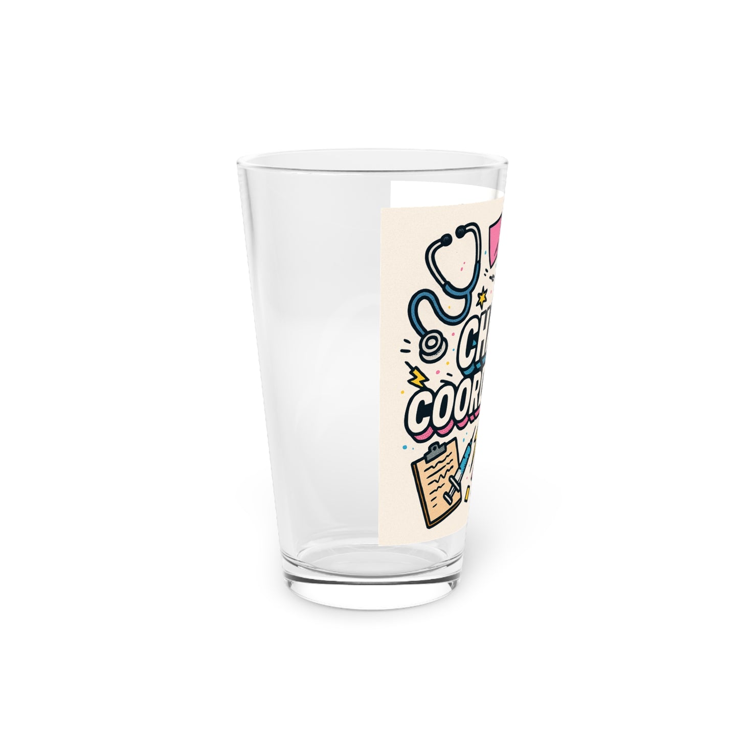 Chaos Coordinator Pint Glass - 16oz, Funny Gift for Moms, Teachers, Office Decor, Birthday Present, Coffee & Tea Lover