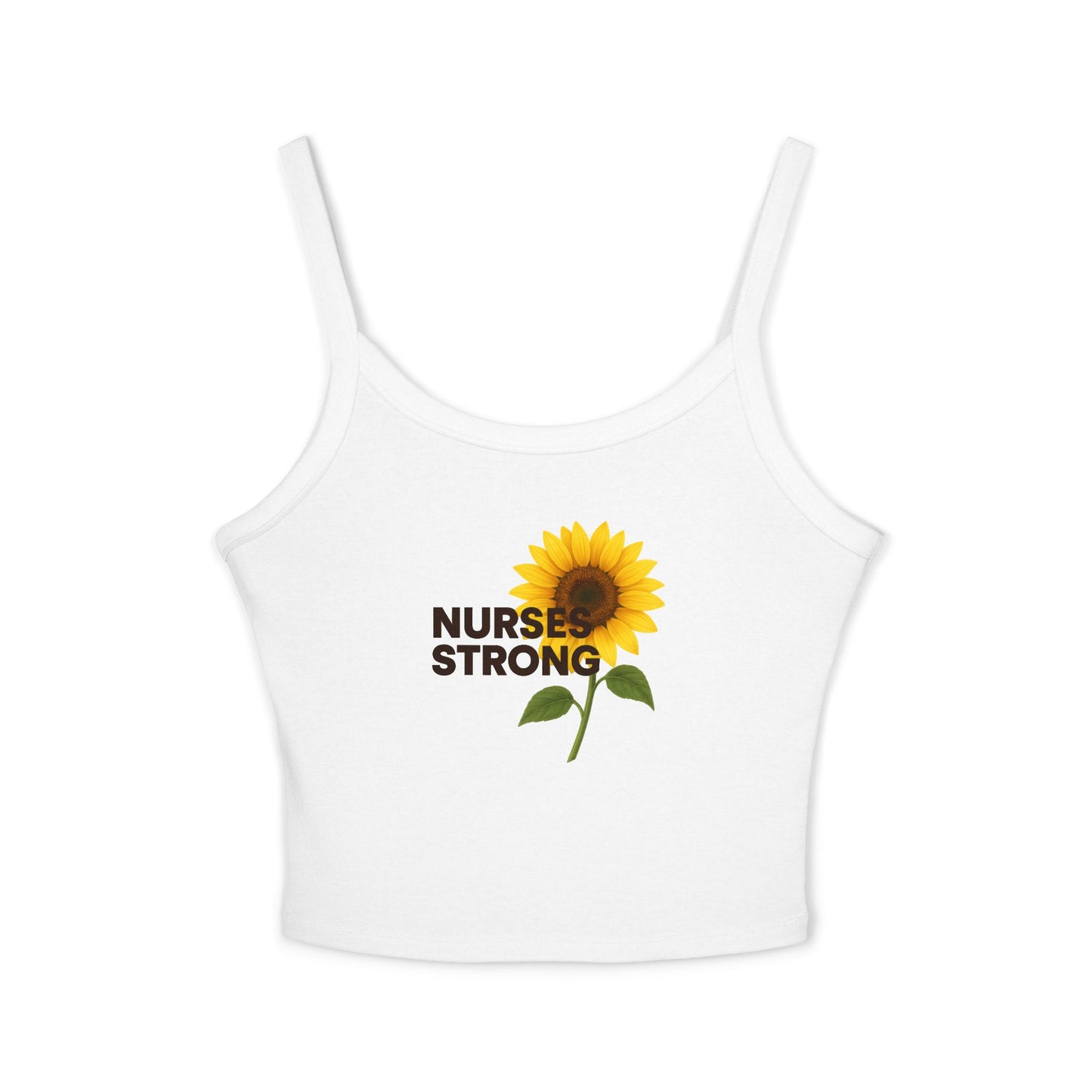 Sunflower Tank Top, Summer Sleeveless Top, Gift for Nurses, Floral Spaghetti Strap Shirt, Motivational Womens Top