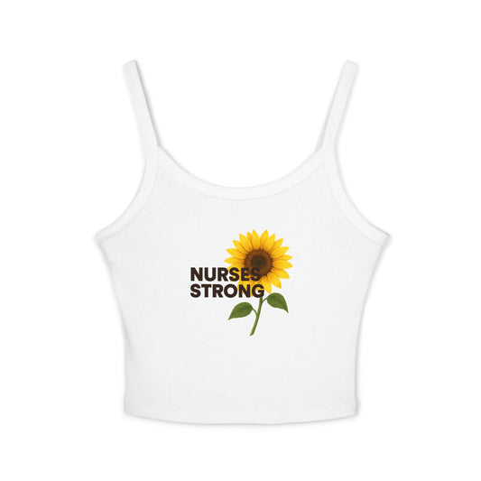 Sunflower Tank Top, Summer Sleeveless Top, Gift for Nurses, Floral Spaghetti Strap Shirt, Motivational Womens Top