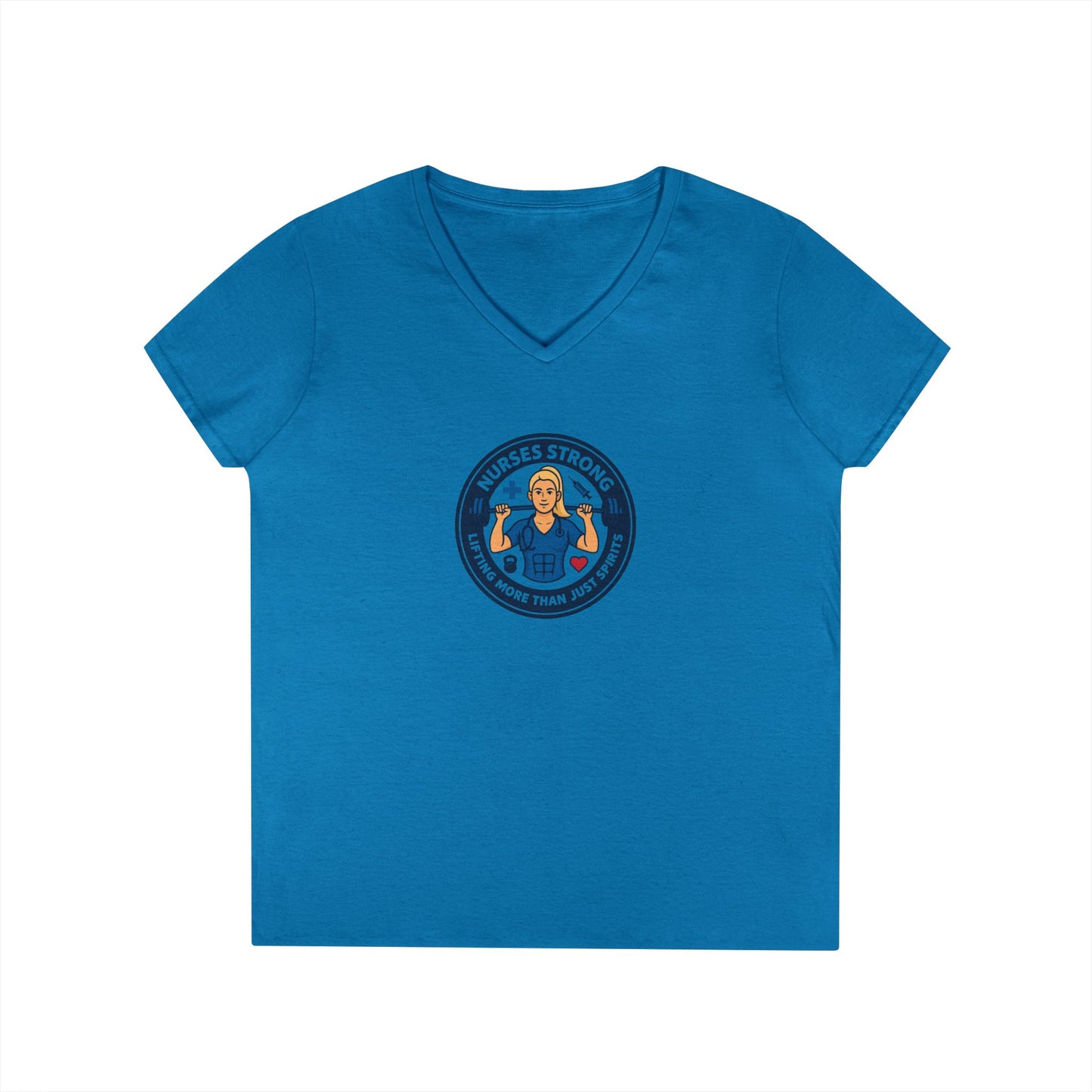 Empowering Ladies' V-Neck T-Shirt - Strong Women, Casual Wear, Gift for Her, Motivational Fashion, Workout Tee