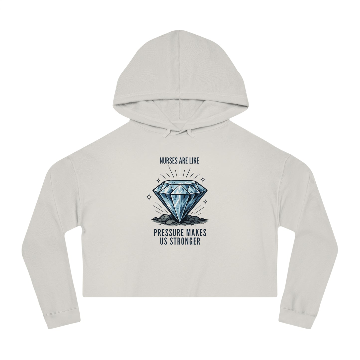 Diamond Cropped Hooded Sweatshirt
