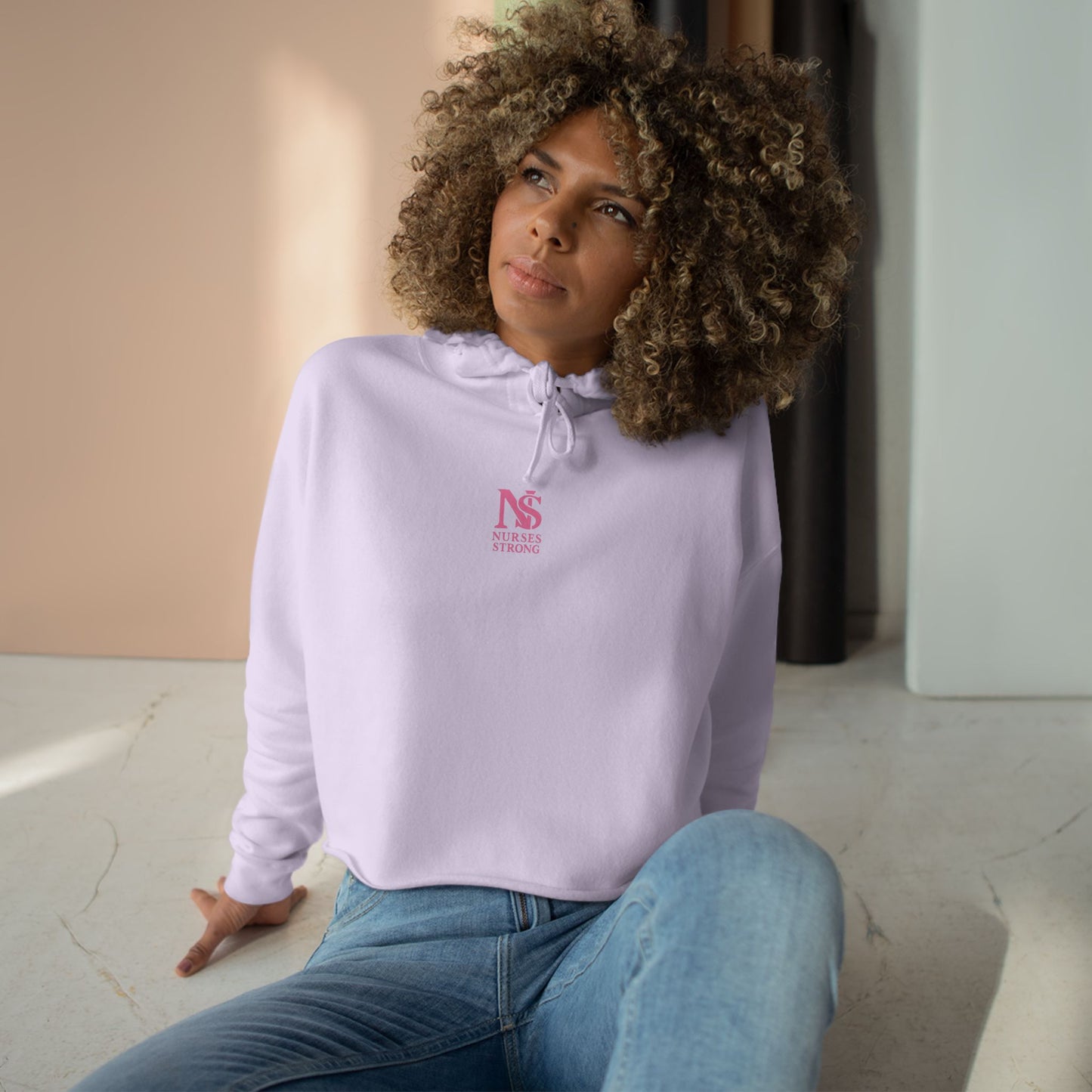 Nurses Strong Crop Hoodie | Empowering Workwear, Gift for Nurses, Fitness Apparel, Cozy Lounge Top, Inspirational Clothing