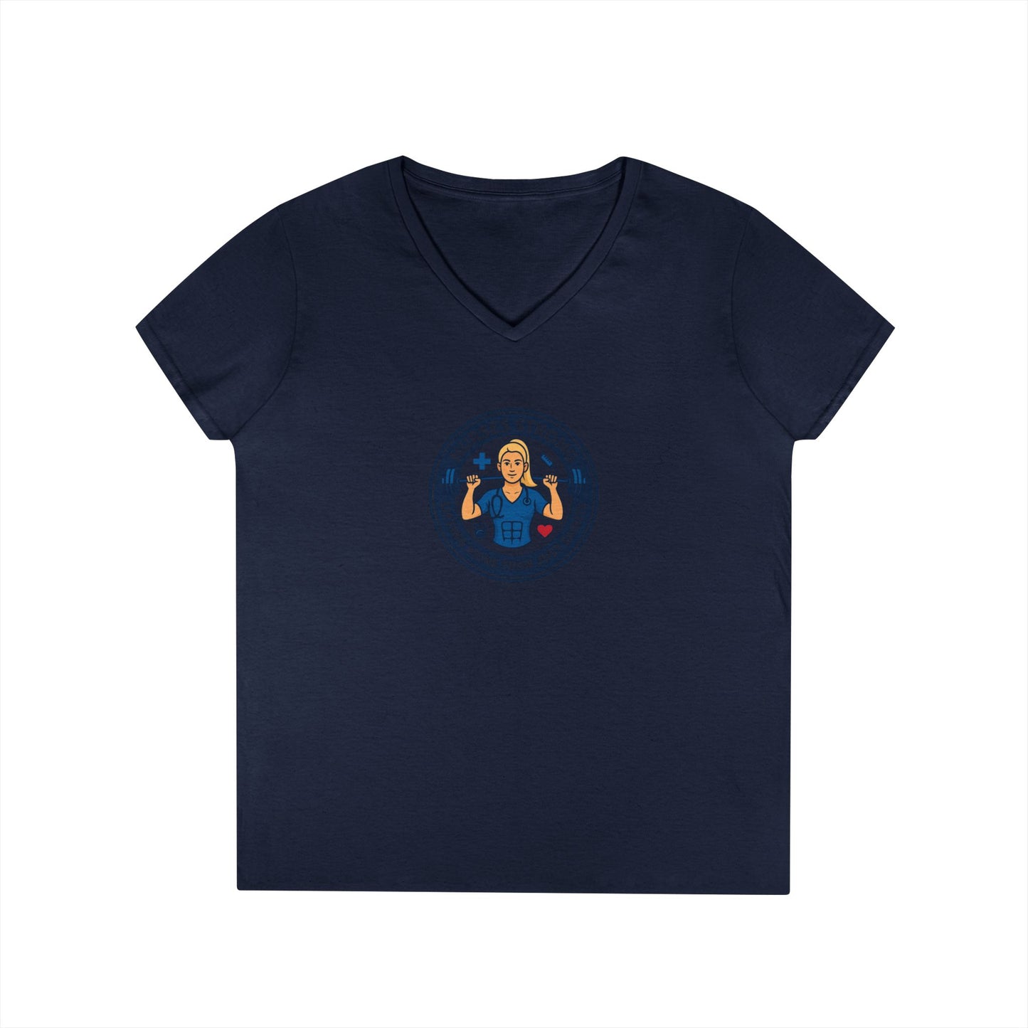 Empowering Ladies' V-Neck T-Shirt - Strong Women, Casual Wear, Gift for Her, Motivational Fashion, Workout Tee
