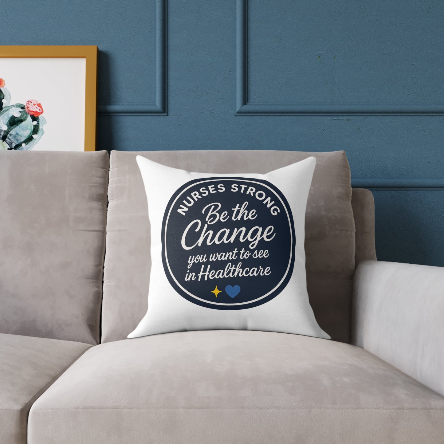 Nurse Inspirational Pillow | Be the Change in Healthcare, Square Decor for Nurses, Gift for Healthcare Workers, Home and Office Decor, [...]