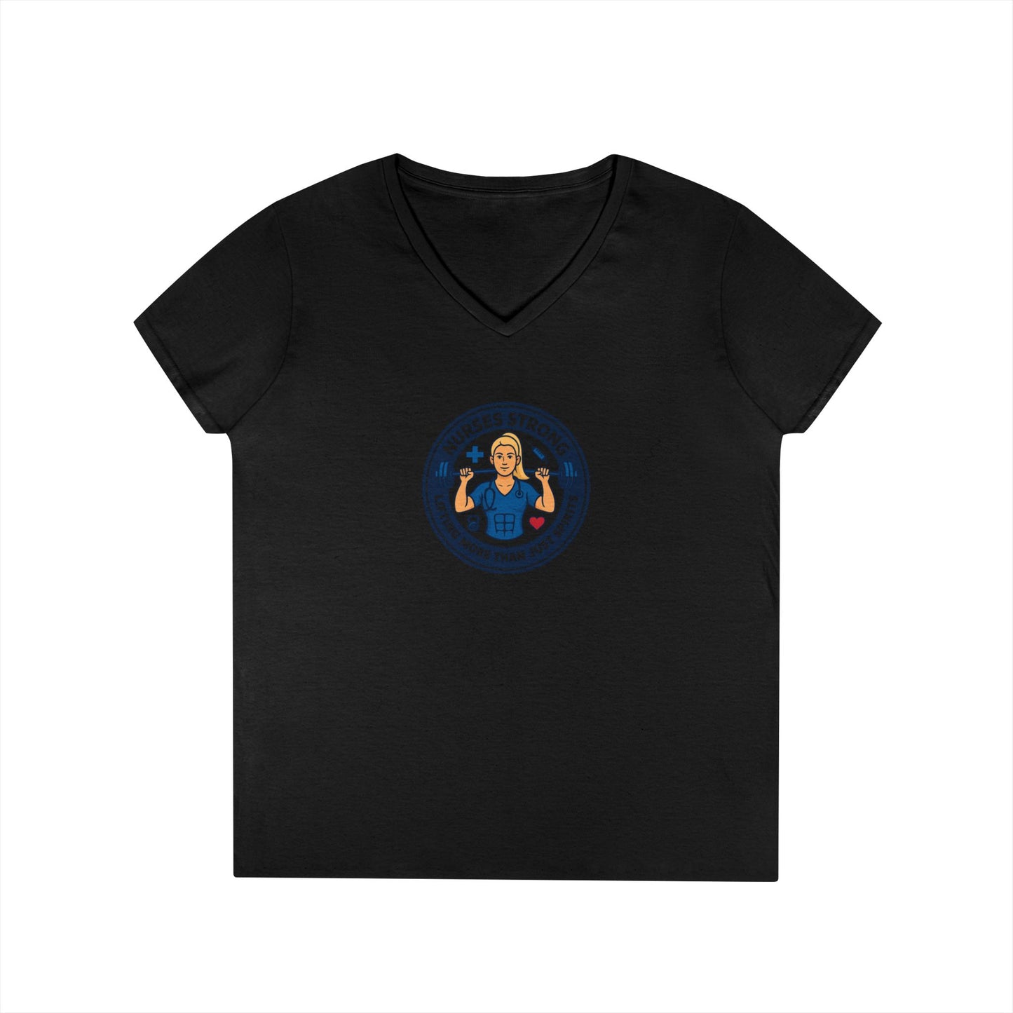 Empowering Ladies' V-Neck T-Shirt - Strong Women, Casual Wear, Gift for Her, Motivational Fashion, Workout Tee
