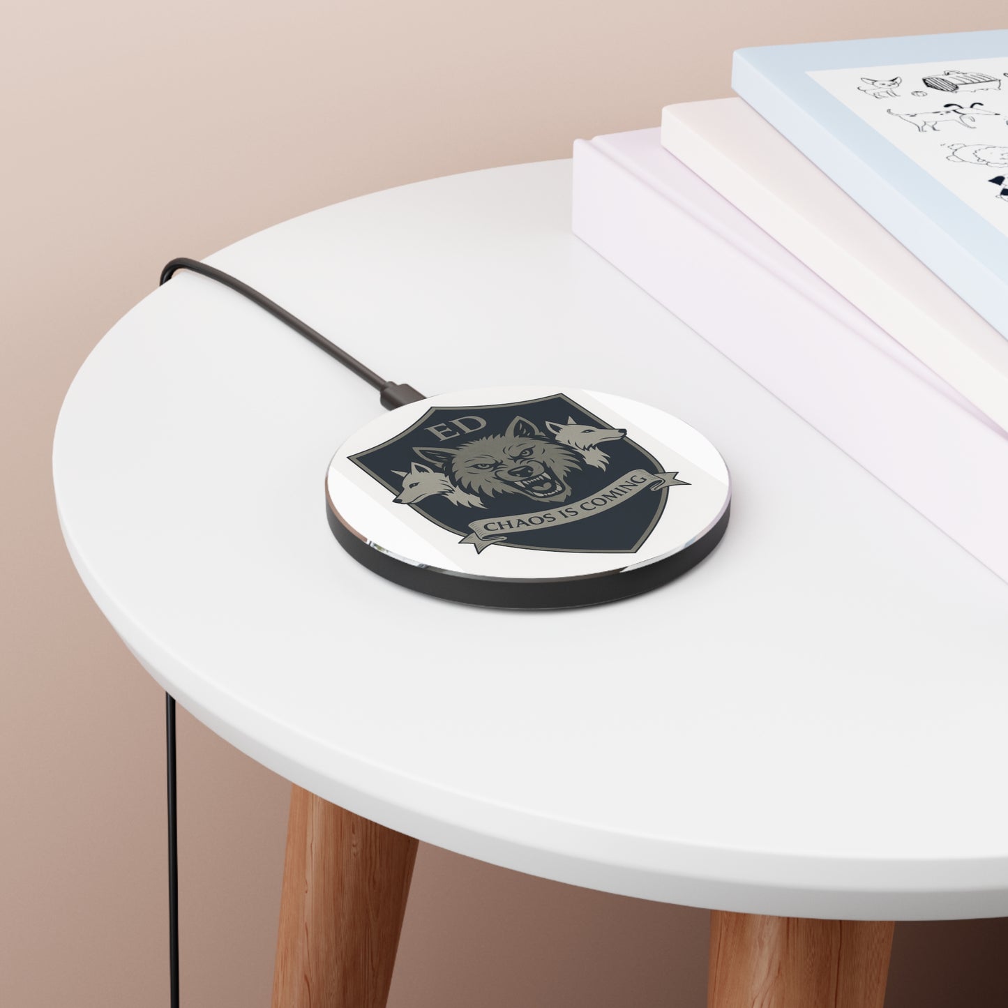 ED Chaos is Coming -Themed Wireless Charger, Fast Charging Pad for Home/Office, Gift for Animal Lovers, Cool Tech Accessory, Fantasy Decor