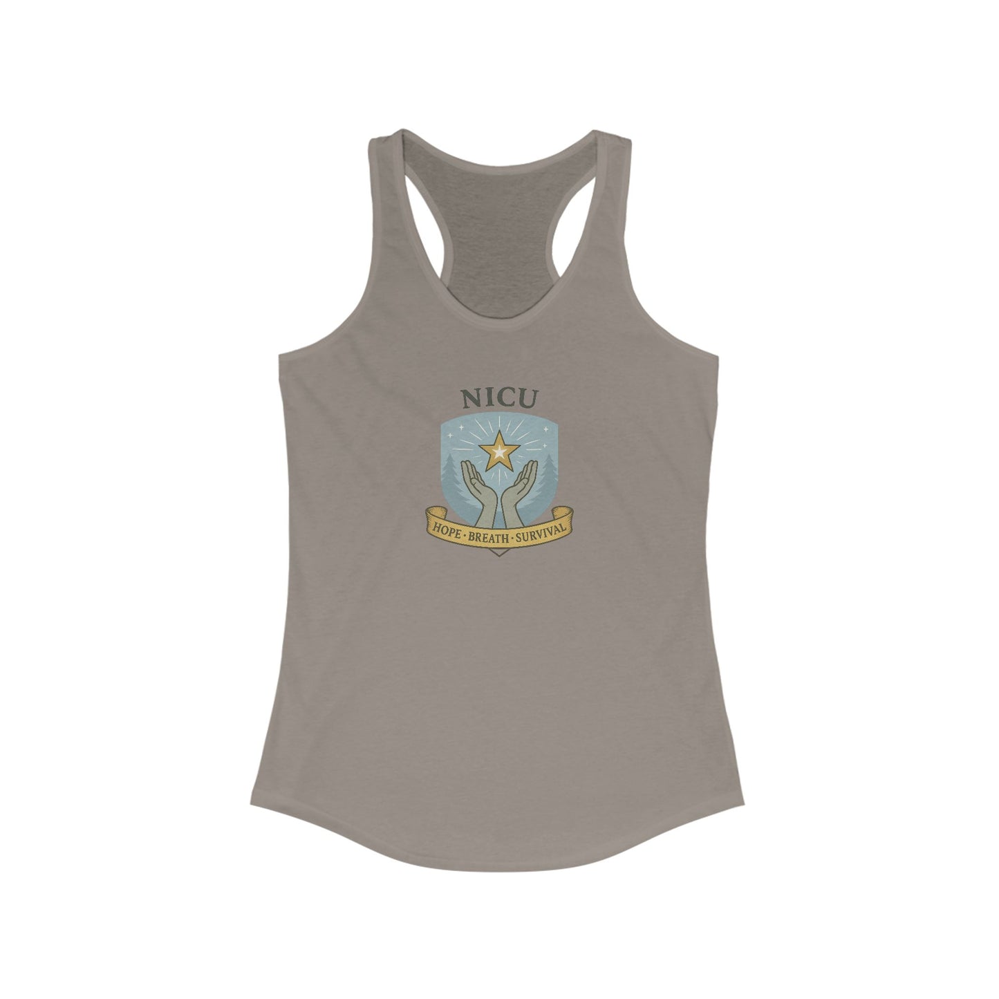 NICU Sigil Women's Racerback Tank, Inspirational Workout Apparel, Gift for Nurses, Health Care Appreciation, Casual Summer Top