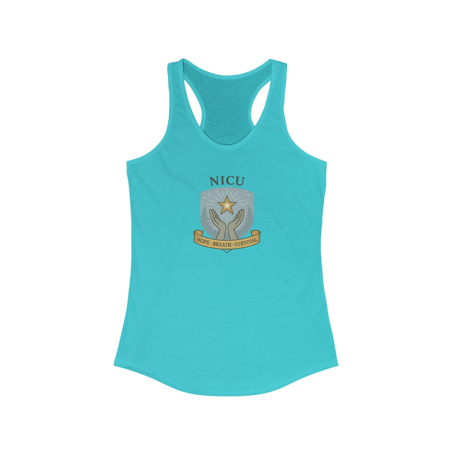 NICU Sigil Women's Racerback Tank, Inspirational Workout Apparel, Gift for Nurses, Health Care Appreciation, Casual Summer Top