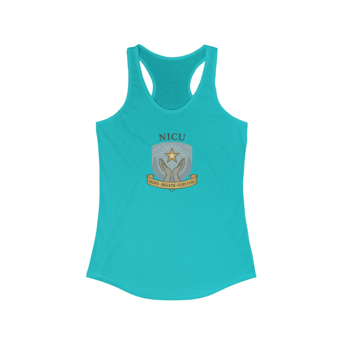NICU Sigil Women's Racerback Tank, Inspirational Workout Apparel, Gift for Nurses, Health Care Appreciation, Casual Summer Top