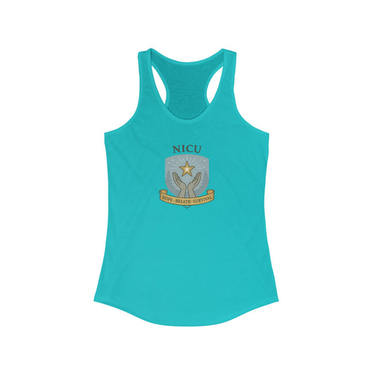NICU Sigil Women's Racerback Tank, Inspirational Workout Apparel, Gift for Nurses, Health Care Appreciation, Casual Summer Top