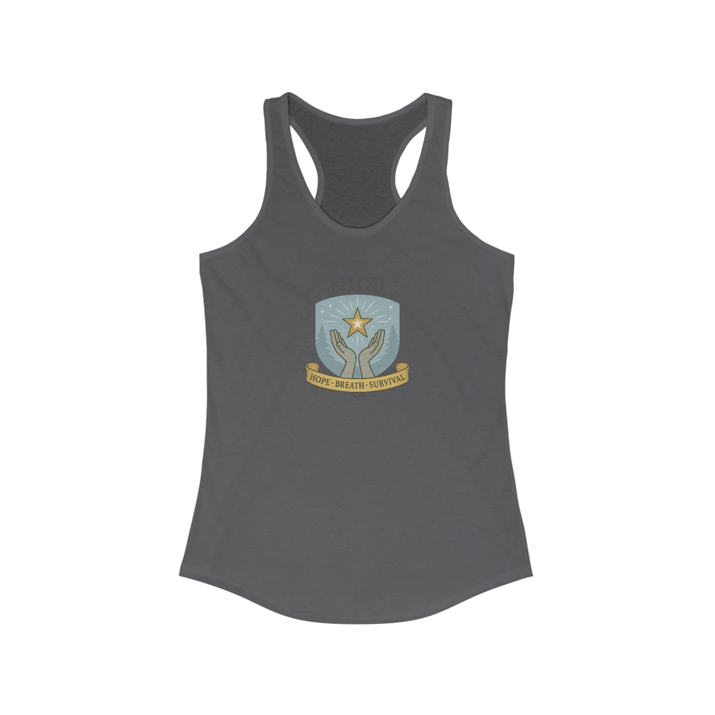 NICU Sigil Women's Racerback Tank, Inspirational Workout Apparel, Gift for Nurses, Health Care Appreciation, Casual Summer Top