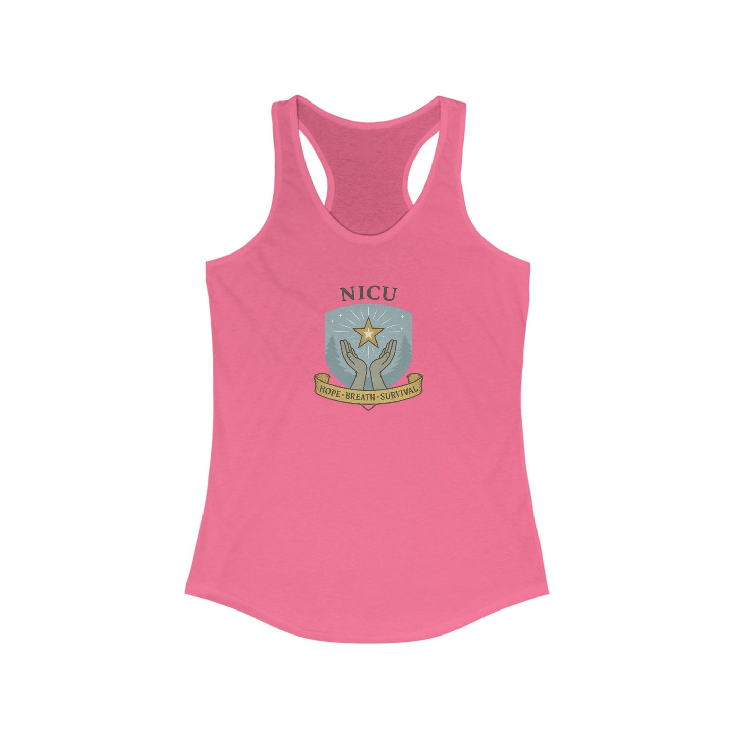 NICU Sigil Women's Racerback Tank, Inspirational Workout Apparel, Gift for Nurses, Health Care Appreciation, Casual Summer Top